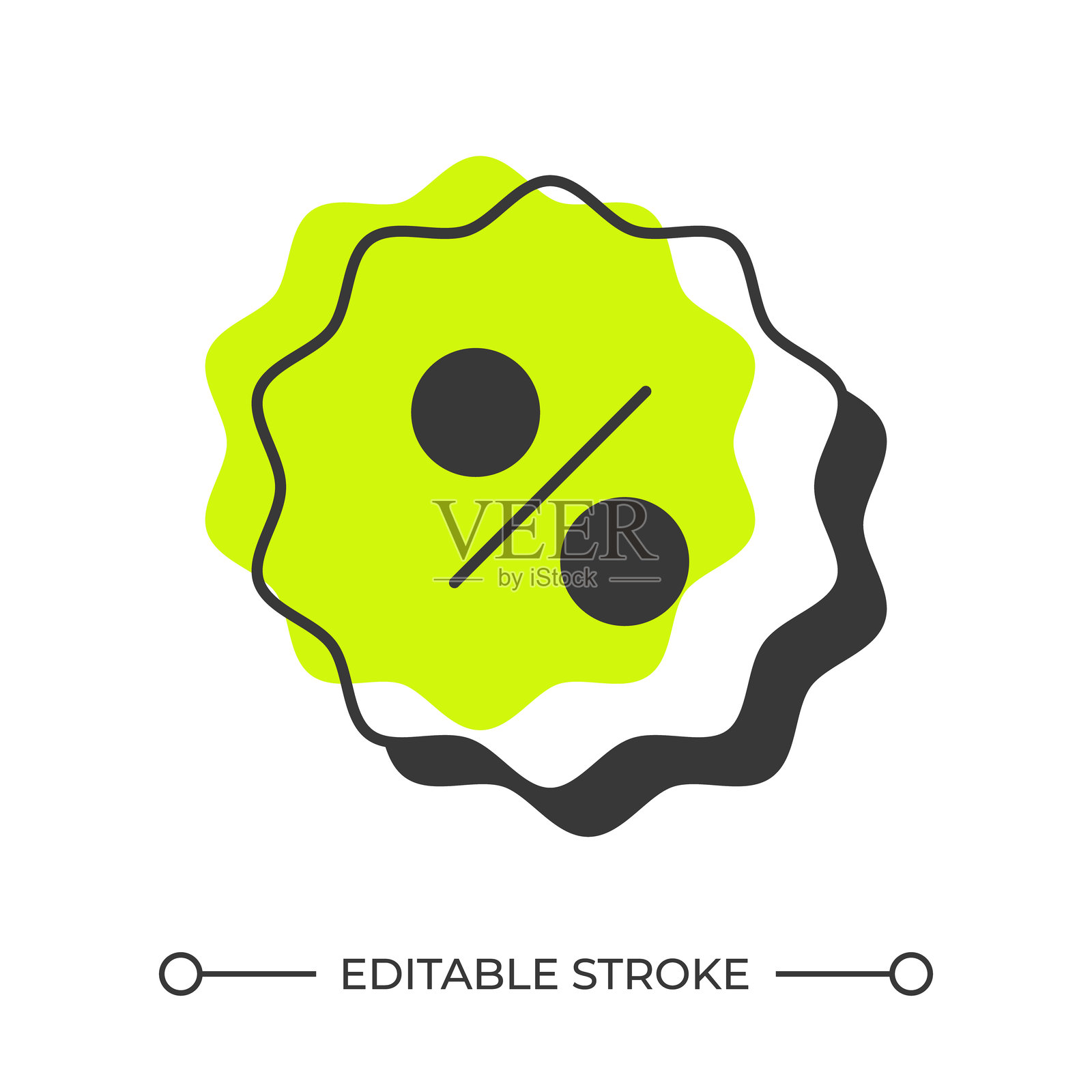 折扣百分比抵消阴影线图标插画图片素材