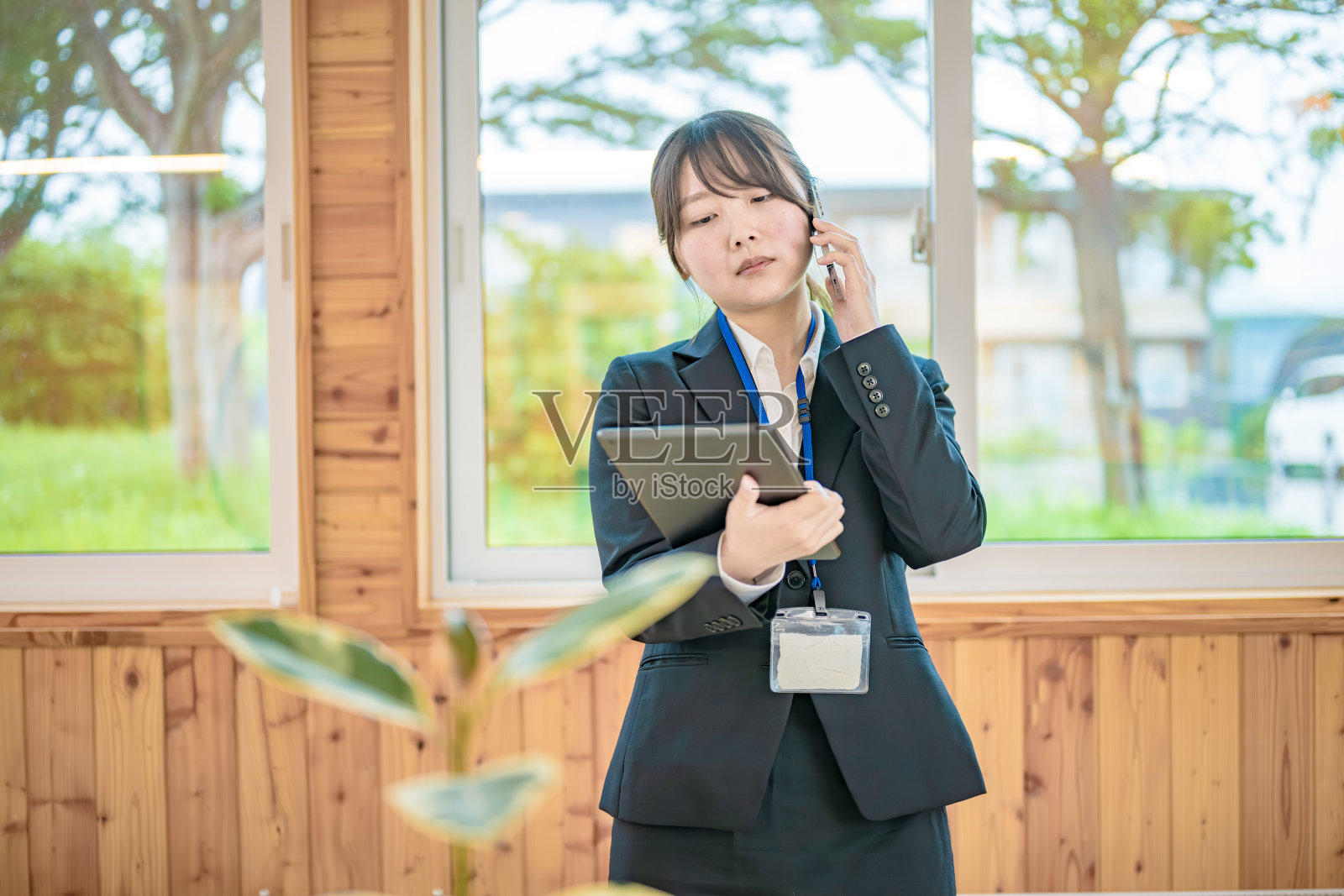 平板电脑和工作照片摄影图片