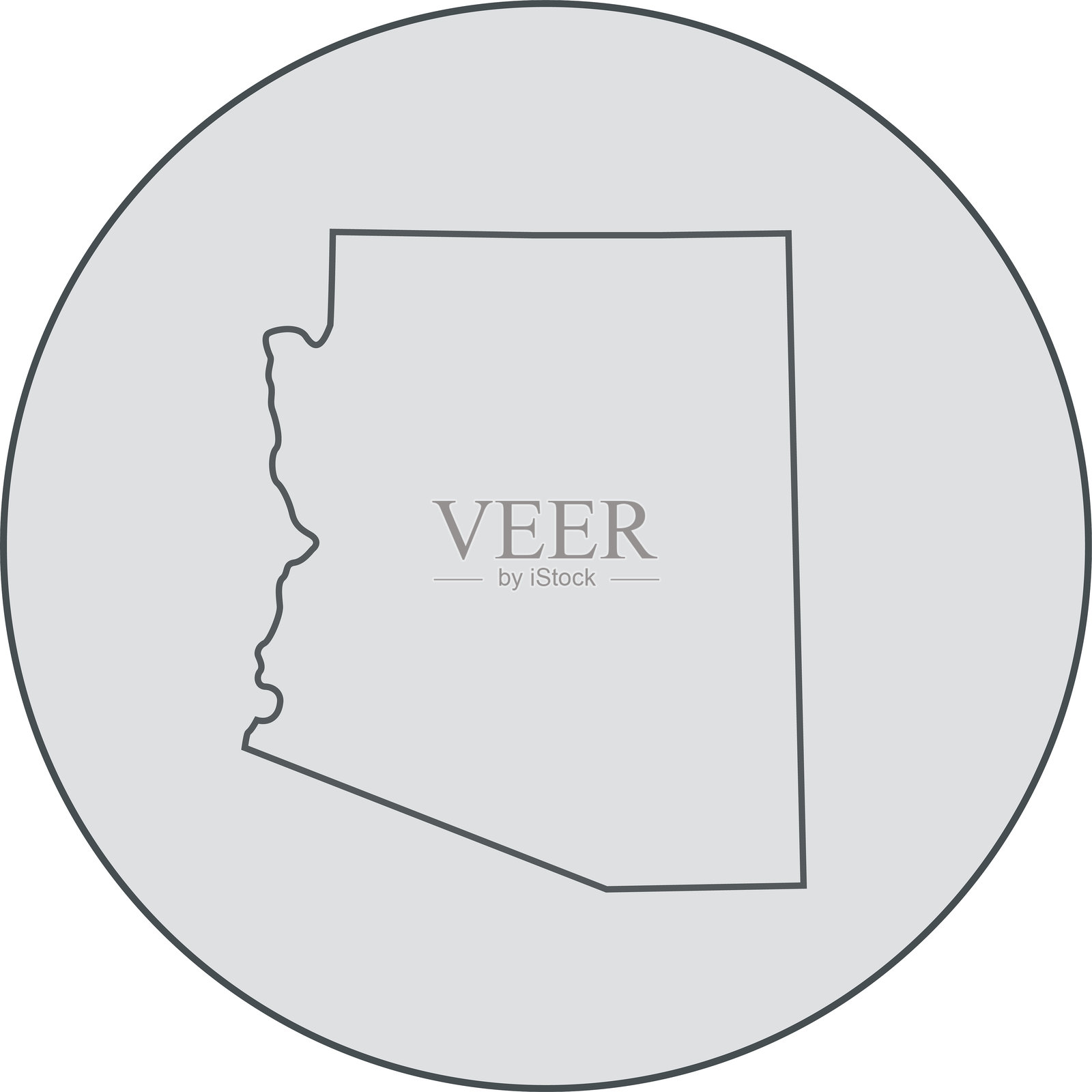 亚利桑那州地图插画图片素材