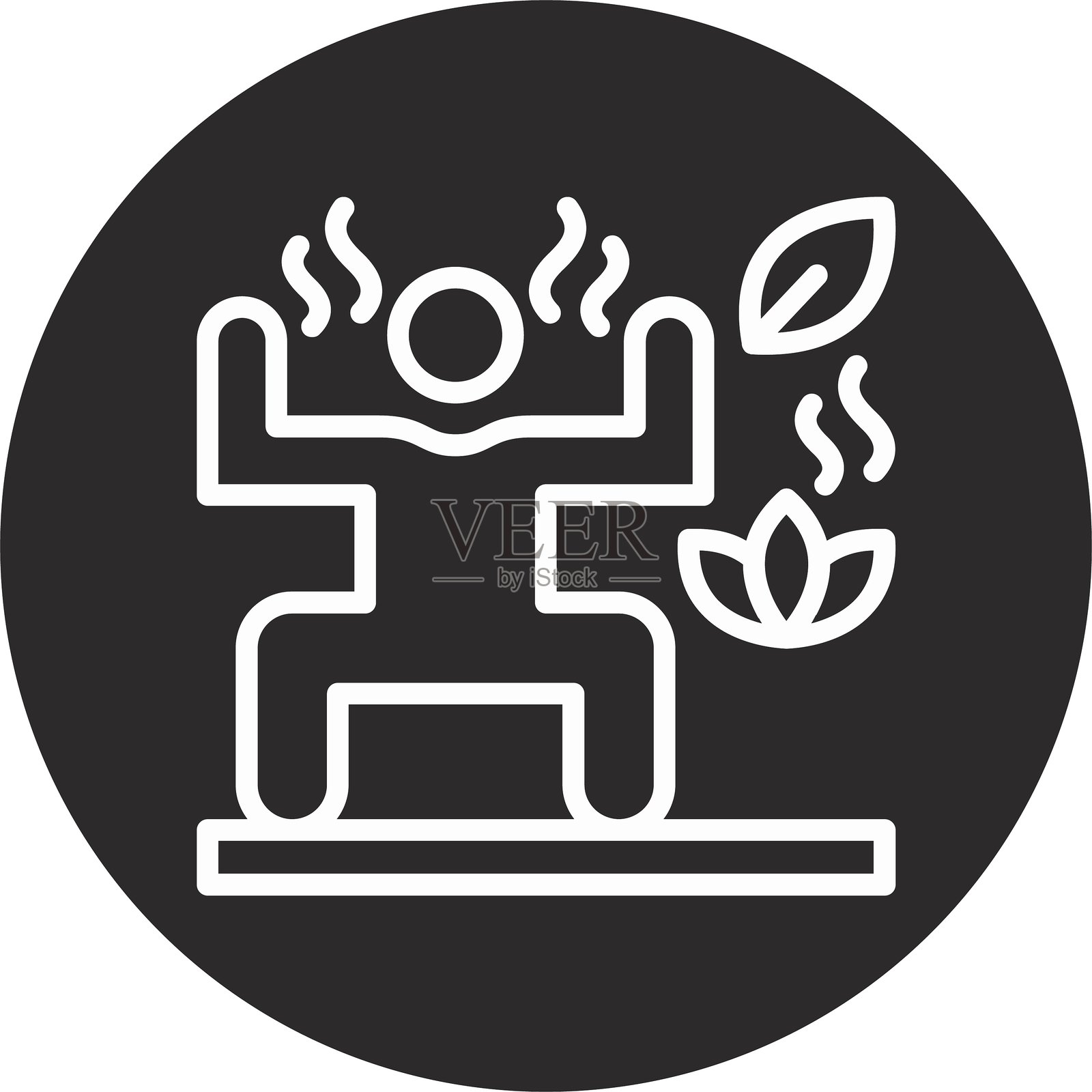 黑色倒圆形力量训练插画图片素材