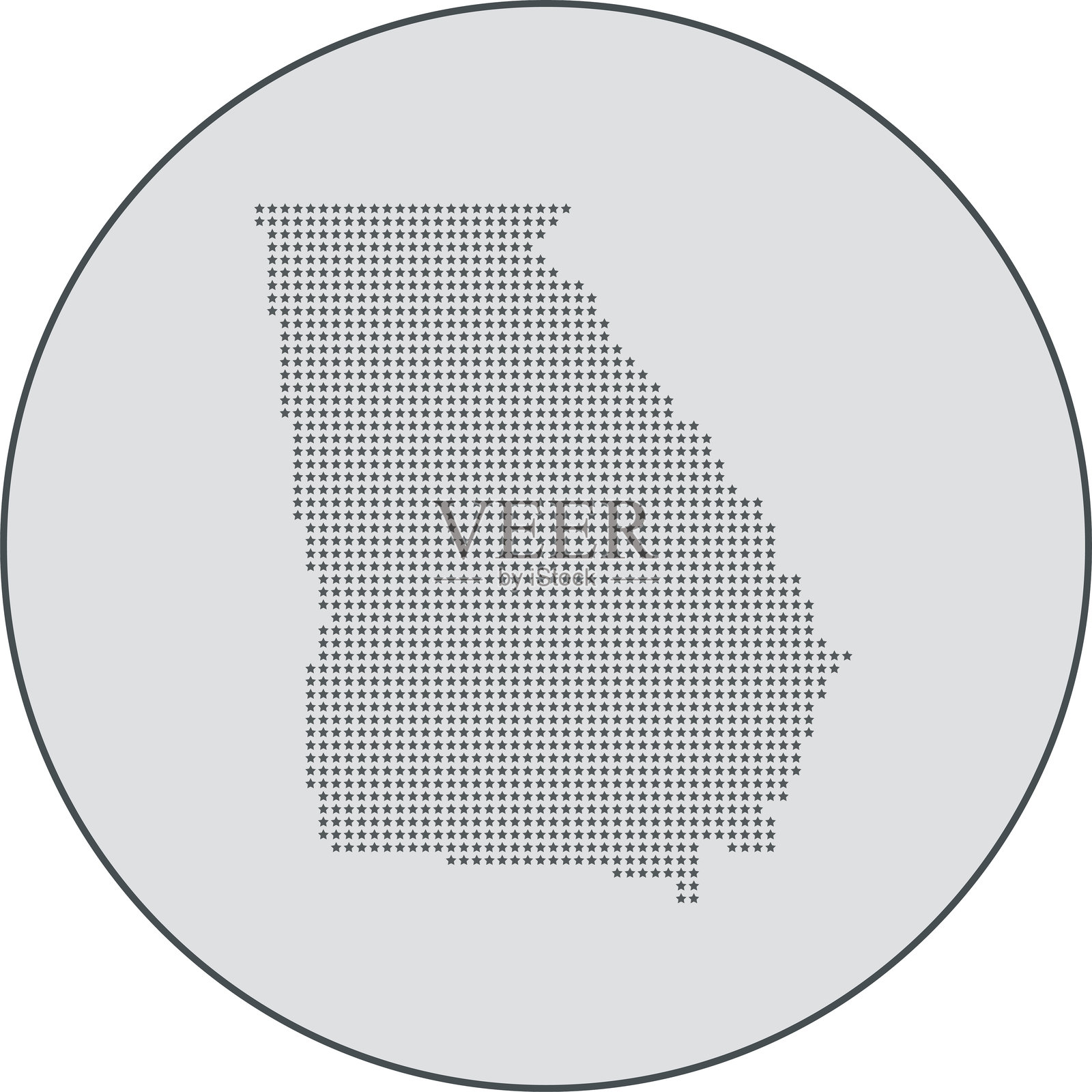 乔治亚州地图插画图片素材