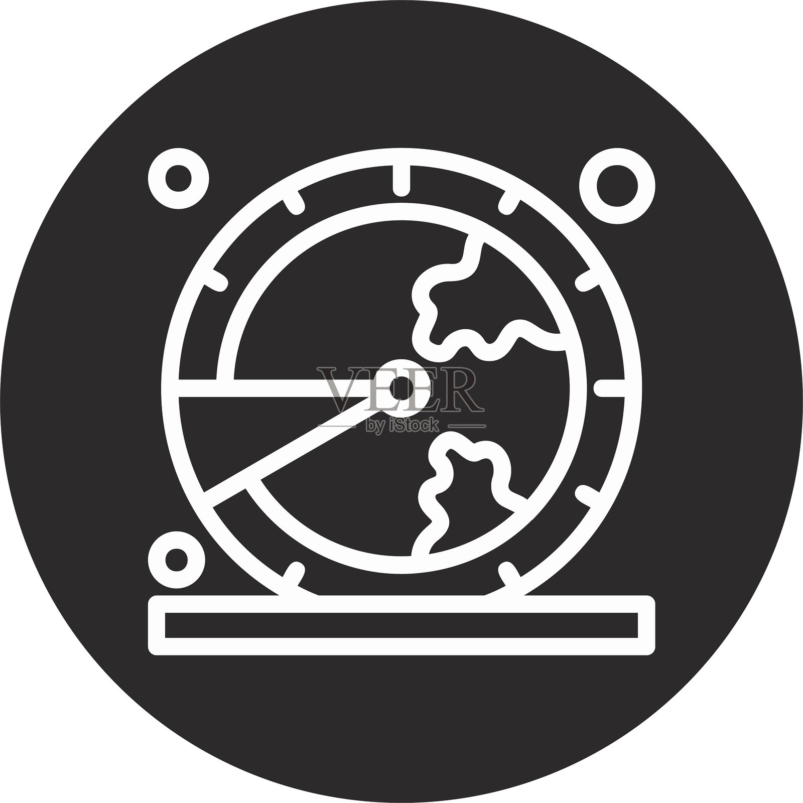 地球一小时 反向圆形 黑色插画图片素材