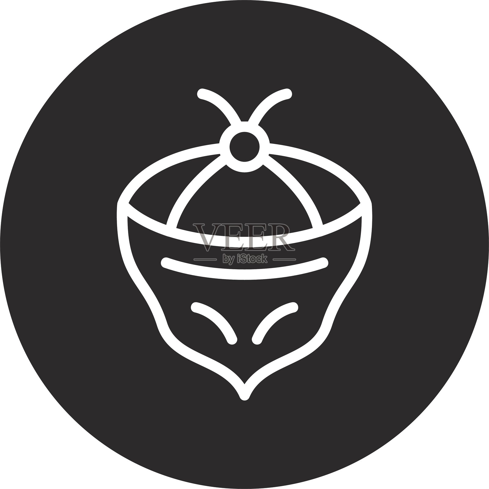 黑色倒置圆形头巾插画图片素材