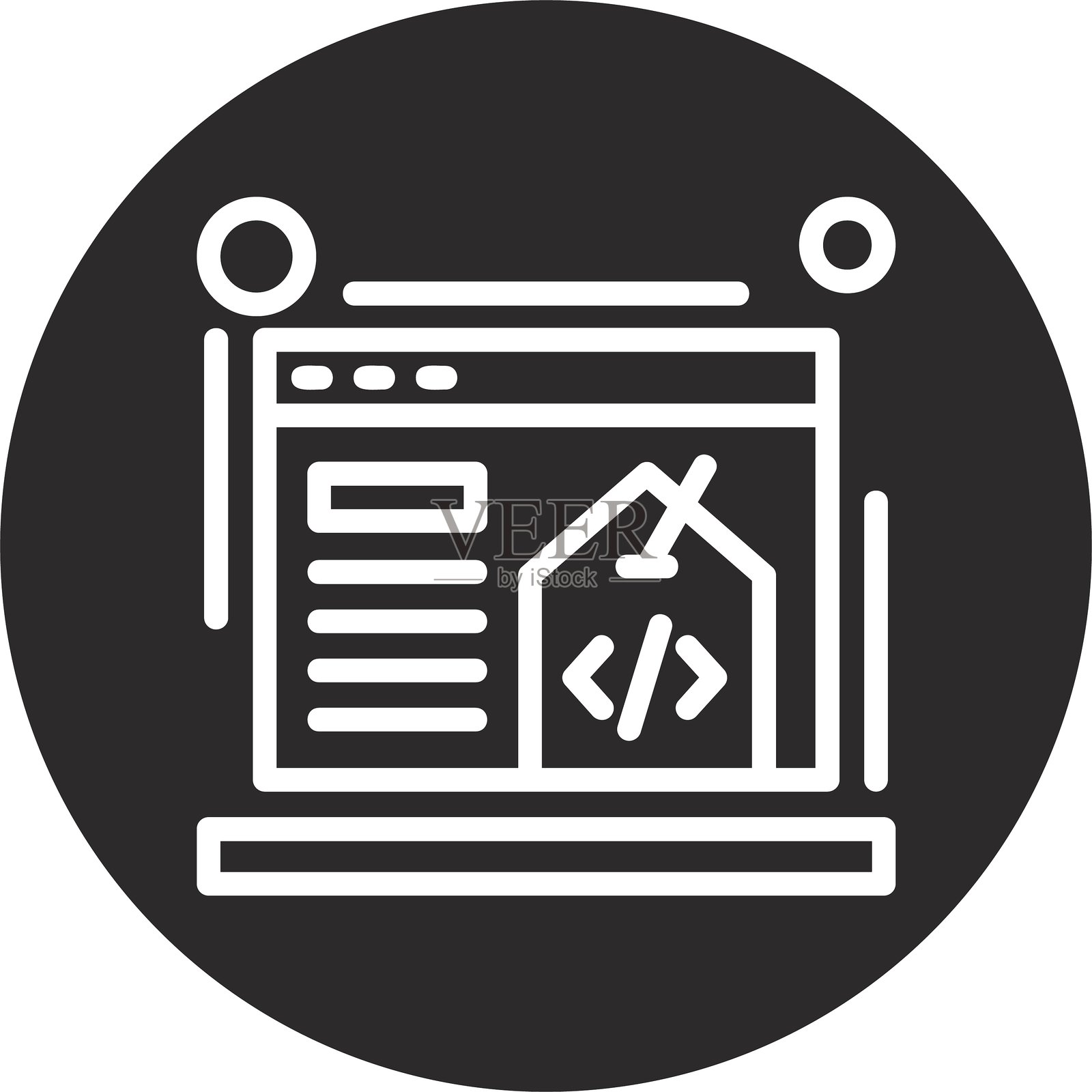 反向黑色圆圈插画图片素材