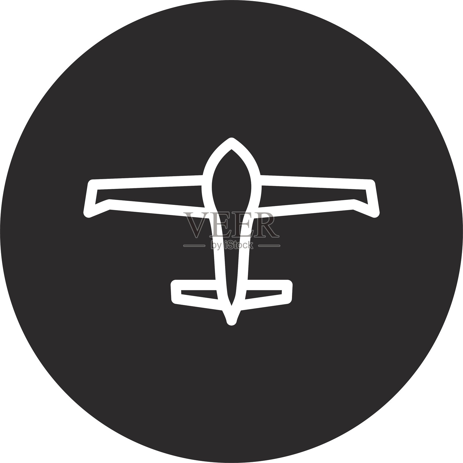 黑色倒置圆形滑翔机插画图片素材