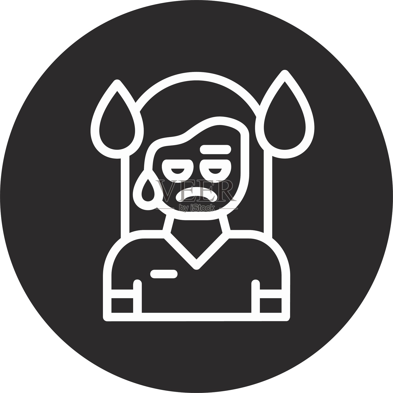 悲伤的倒圆圈黑色插画图片素材