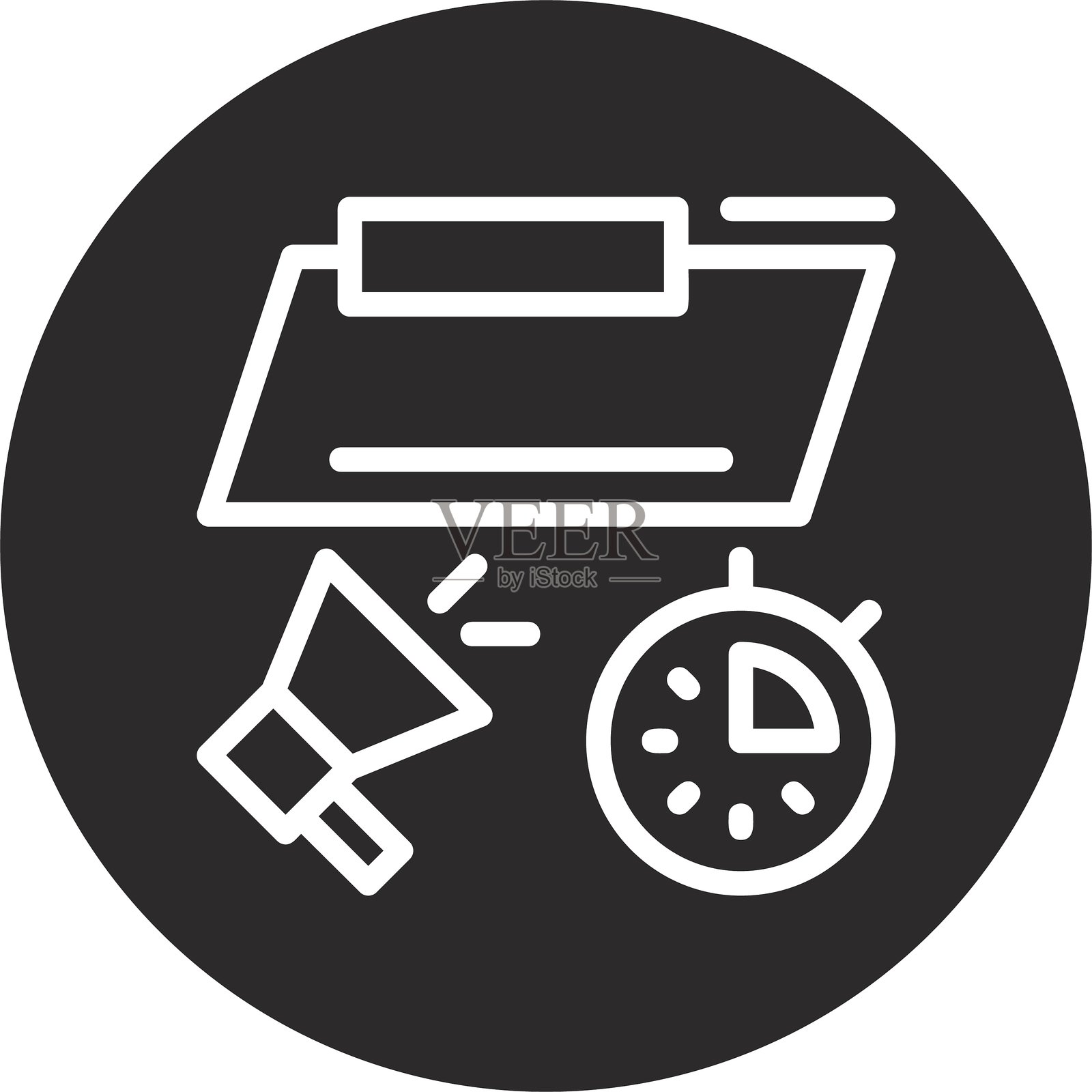 倒计时倒置圆形黑色插画图片素材