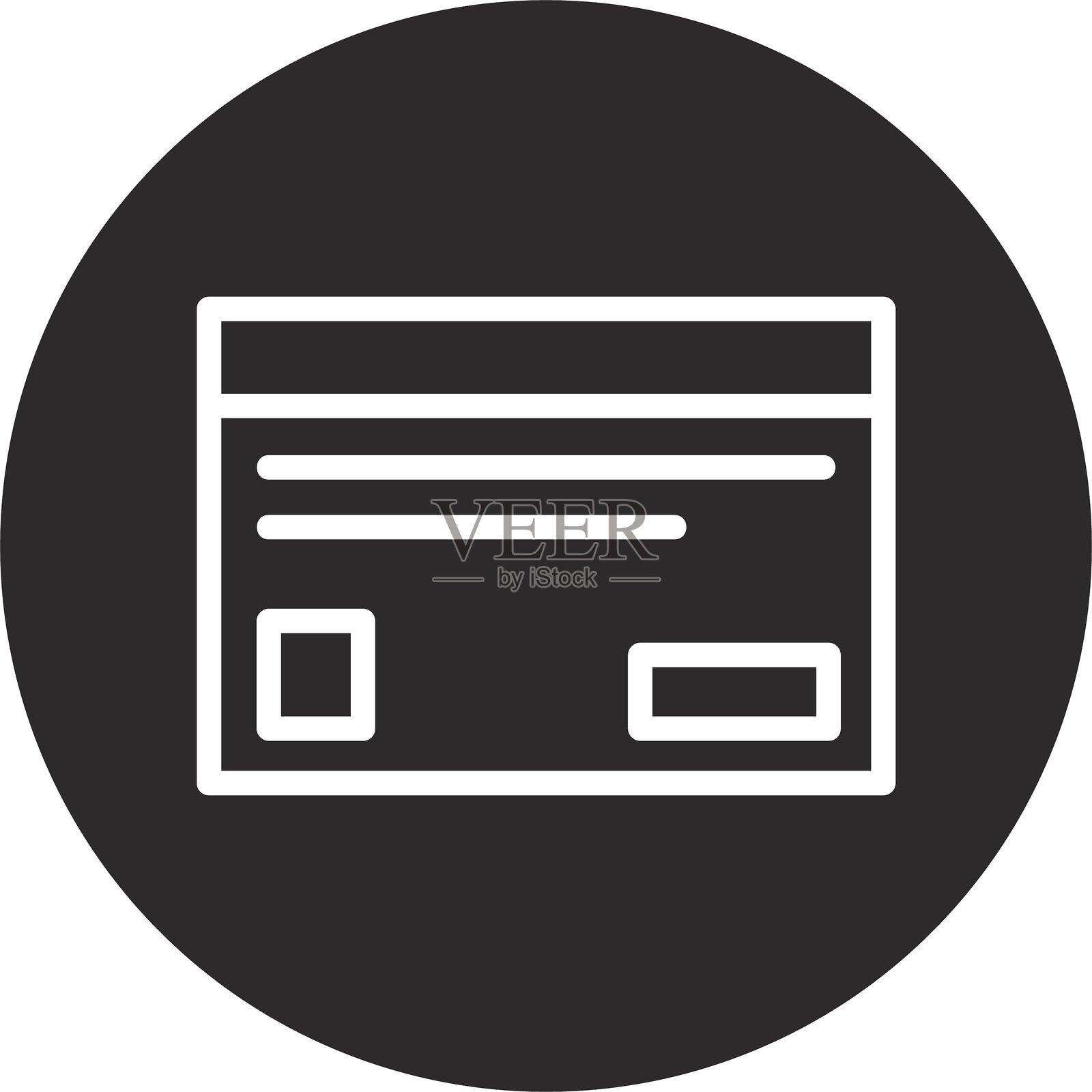 黑色倒置圆形信用卡插画图片素材