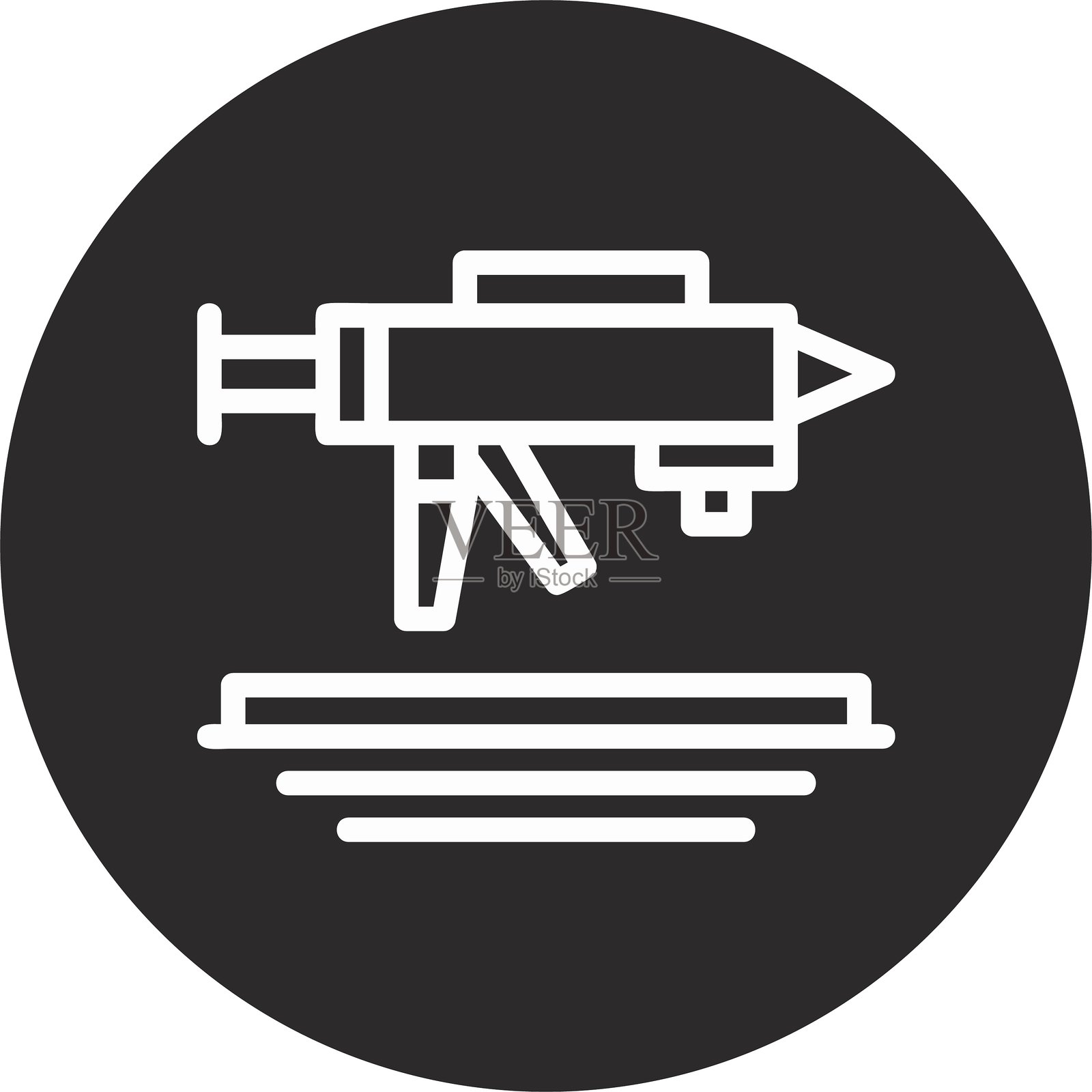 黑色倒圆形密封胶插画图片素材