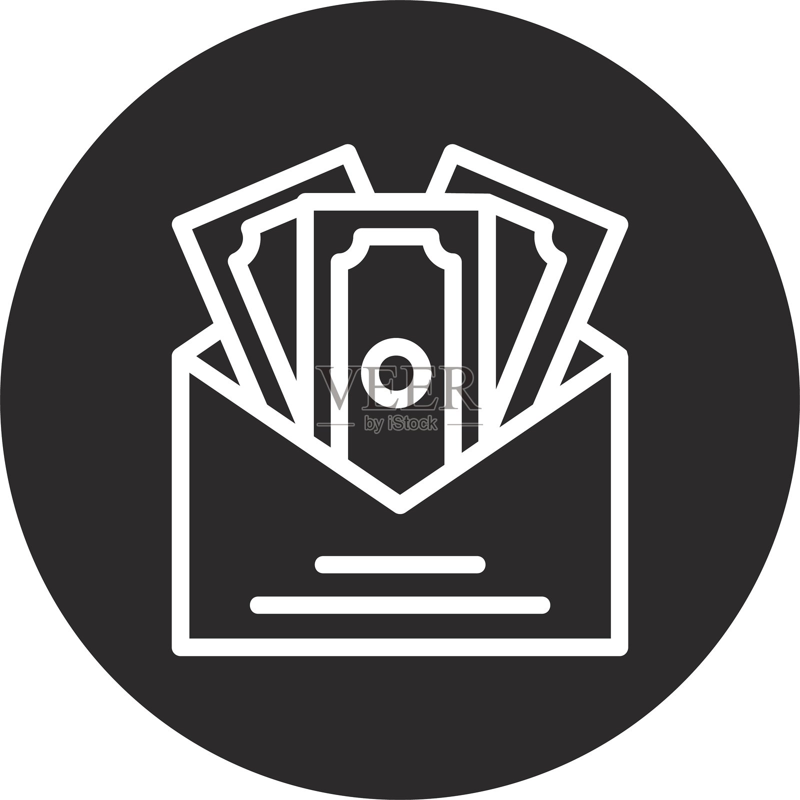 薪资倒置圆形黑色插画图片素材