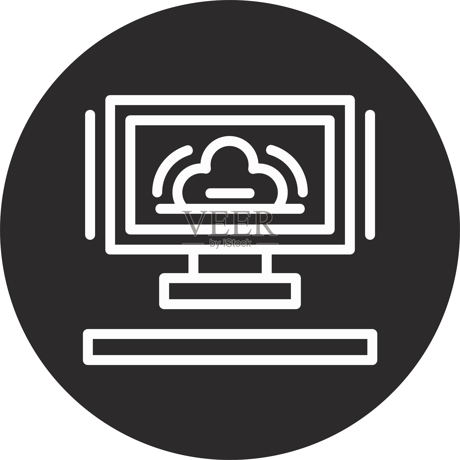 黑色倒置圆形云插画图片素材