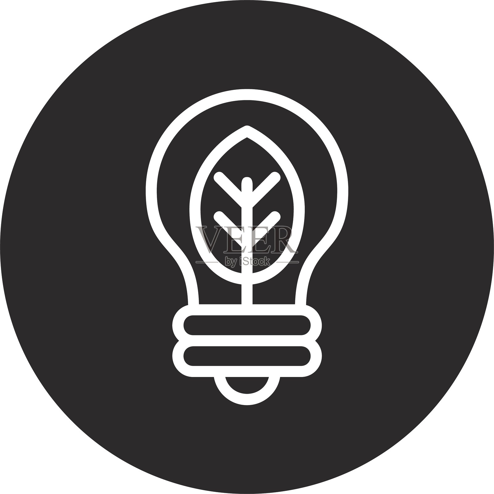 绿色能源倒置圆形黑色插画图片素材