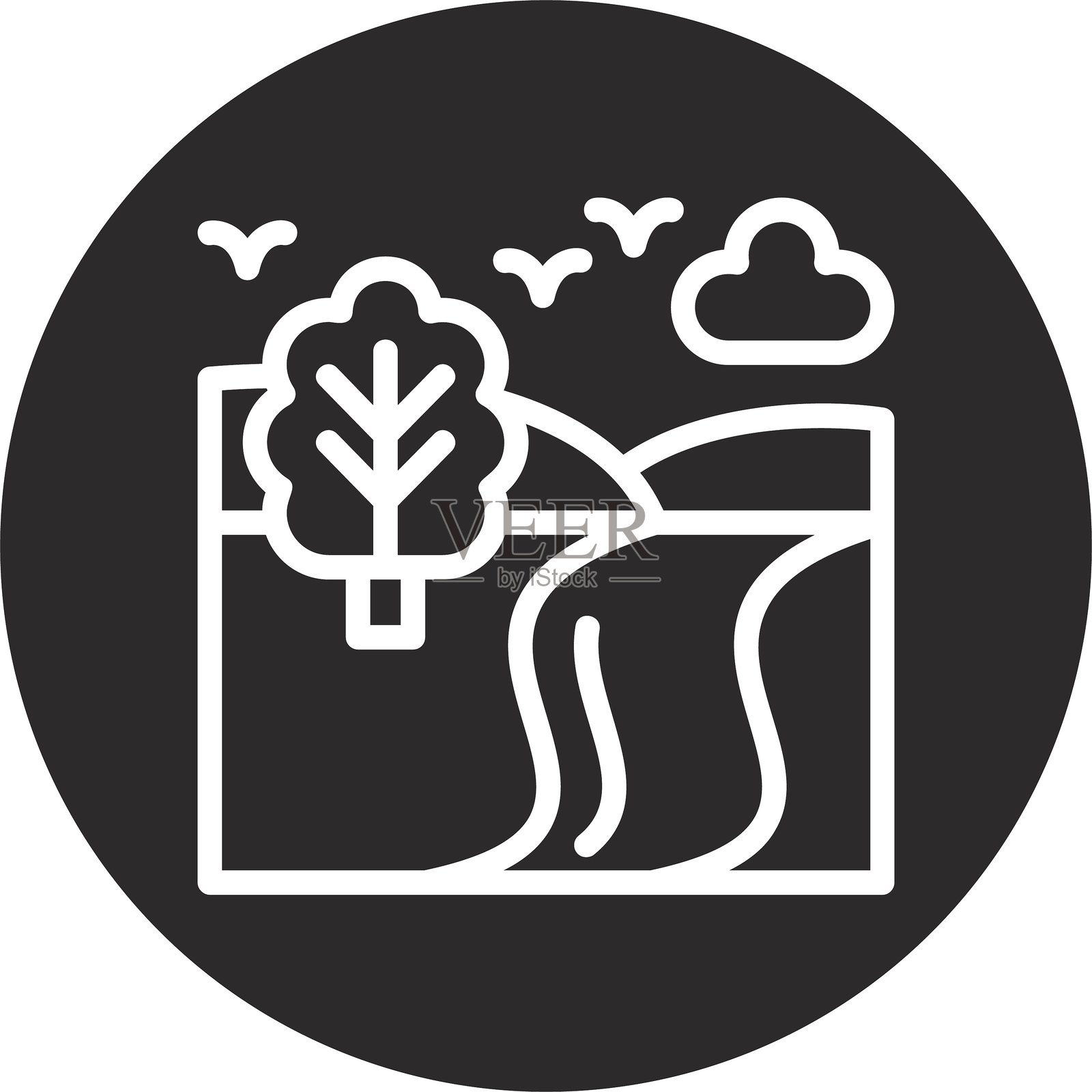 黑色倒圆圈的轨迹插画图片素材