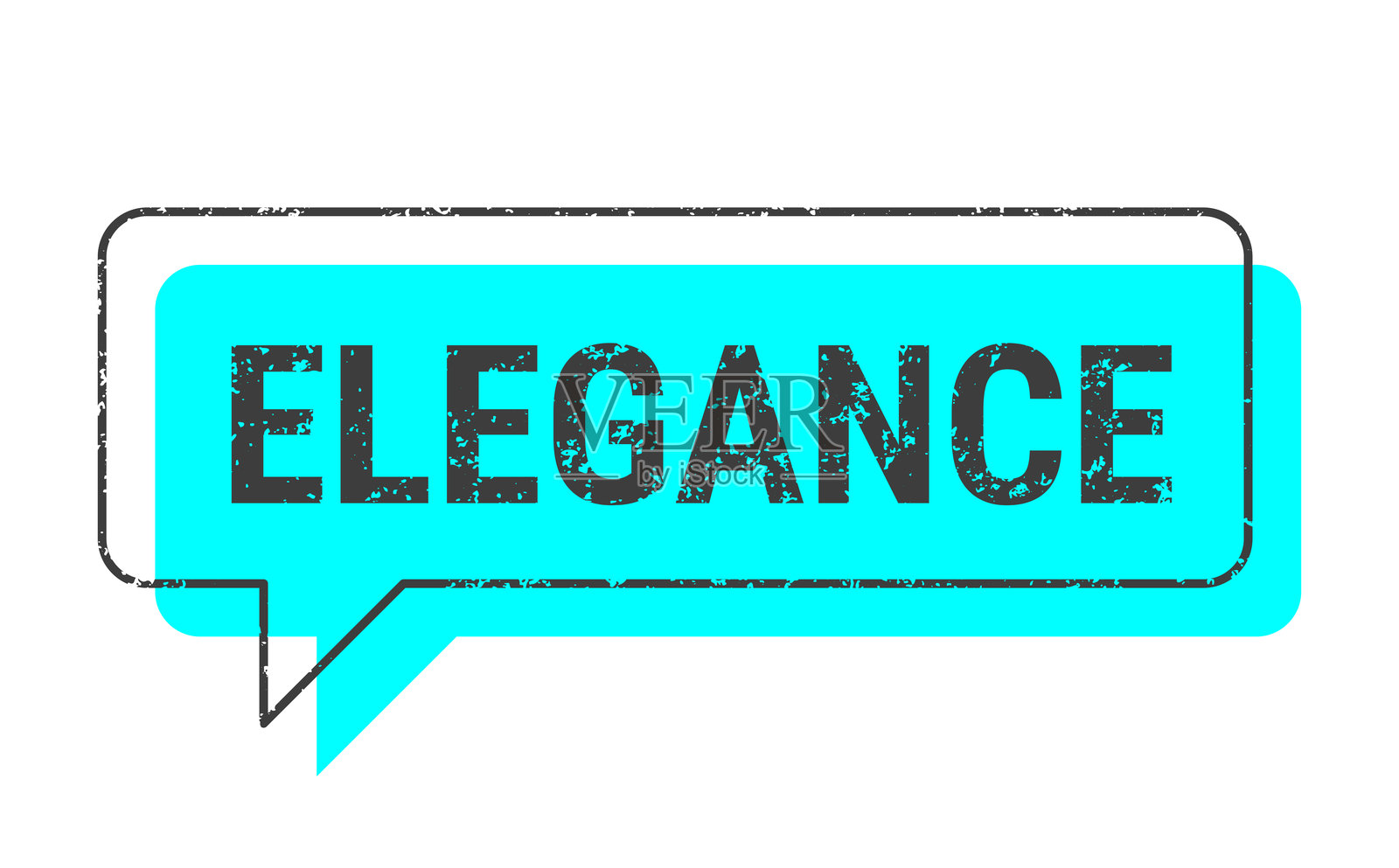 优雅 - 蓝色磨损的对话气泡在空白背景上插画图片素材