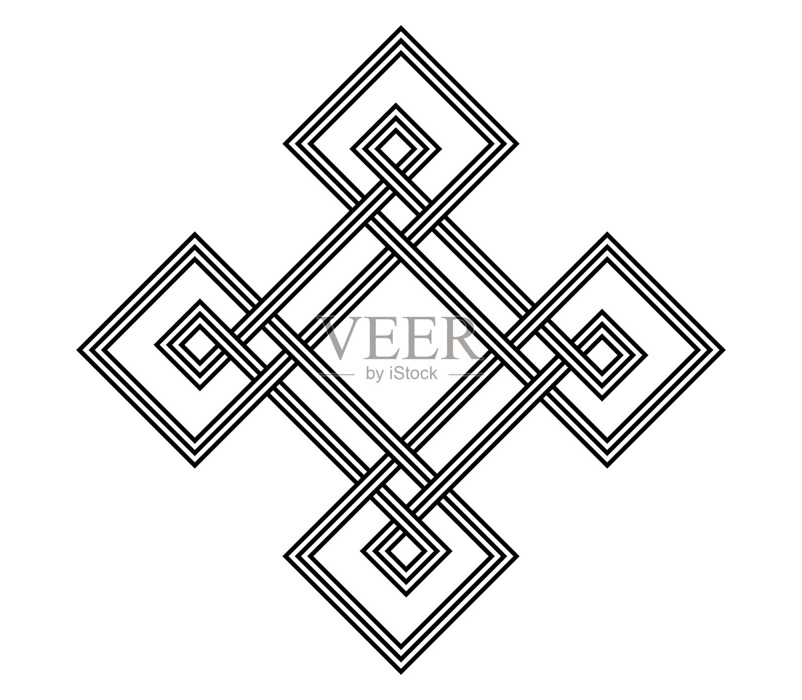 凯尔特结三位一体无尽爱在白色背景上的纹身符号宗教图标标志。矢量插图插画图片素材