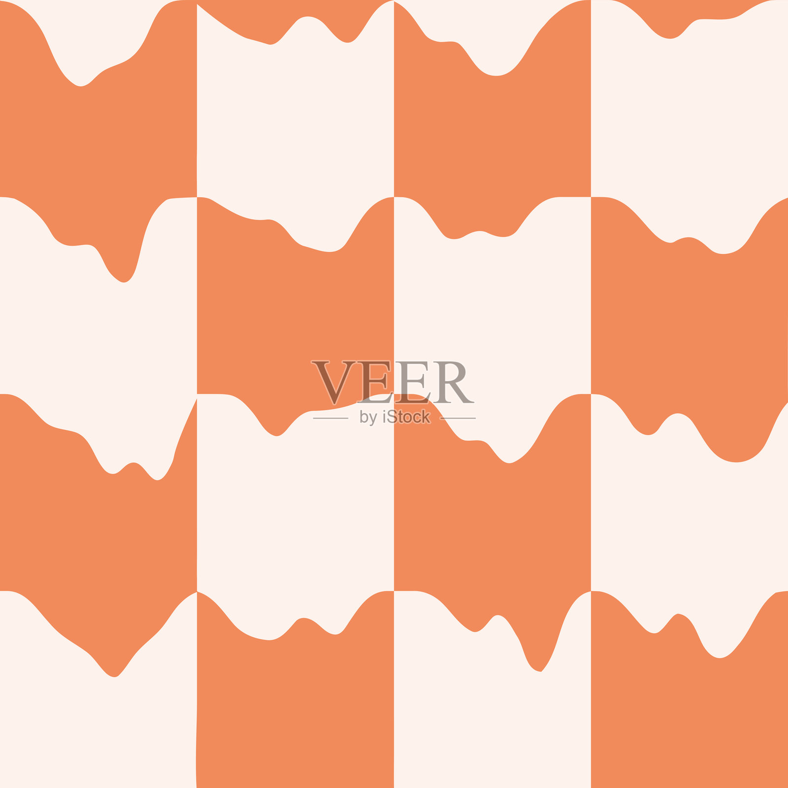 波浪棋盘无缝图案插画图片素材