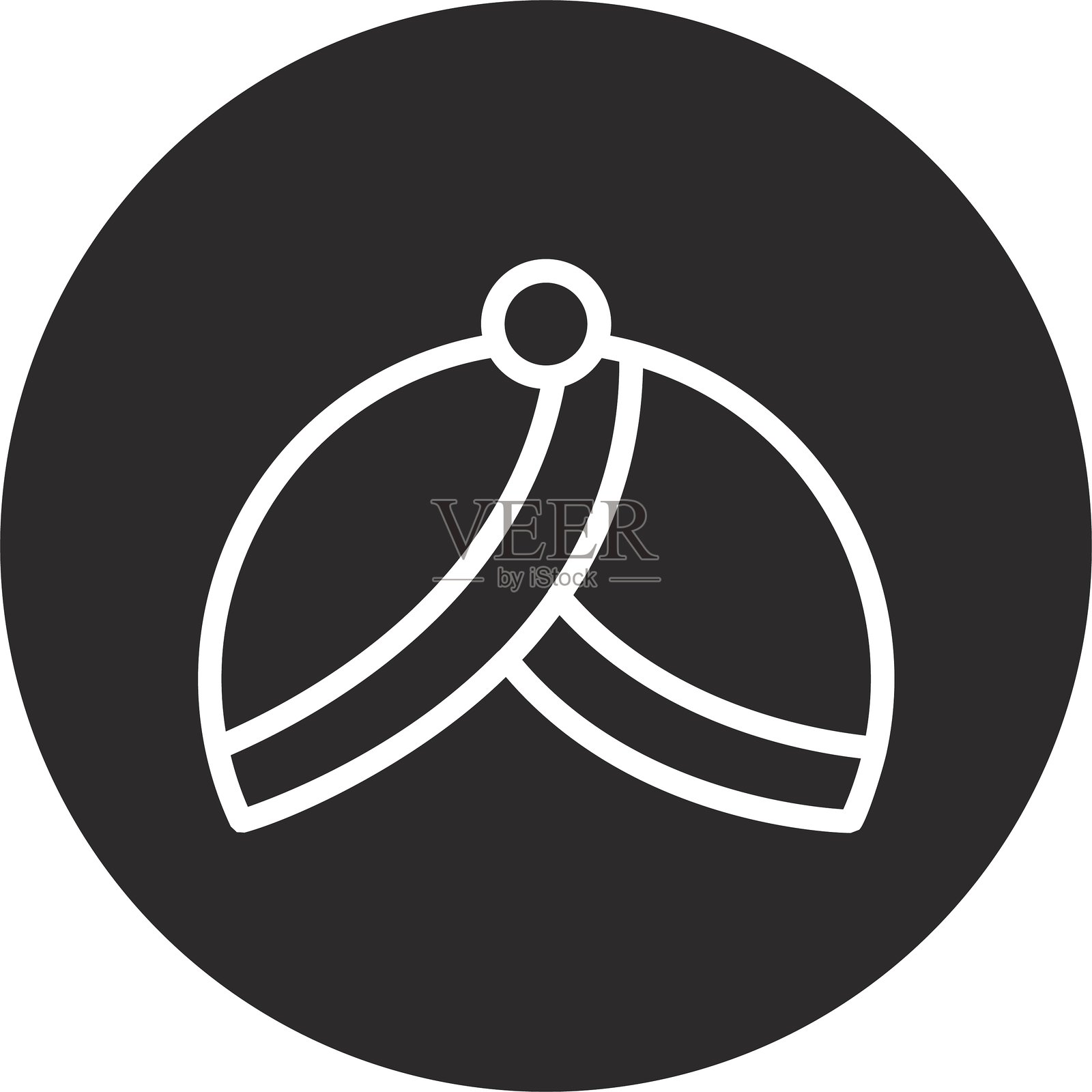 黑色倒圆涡头巾插画图片素材