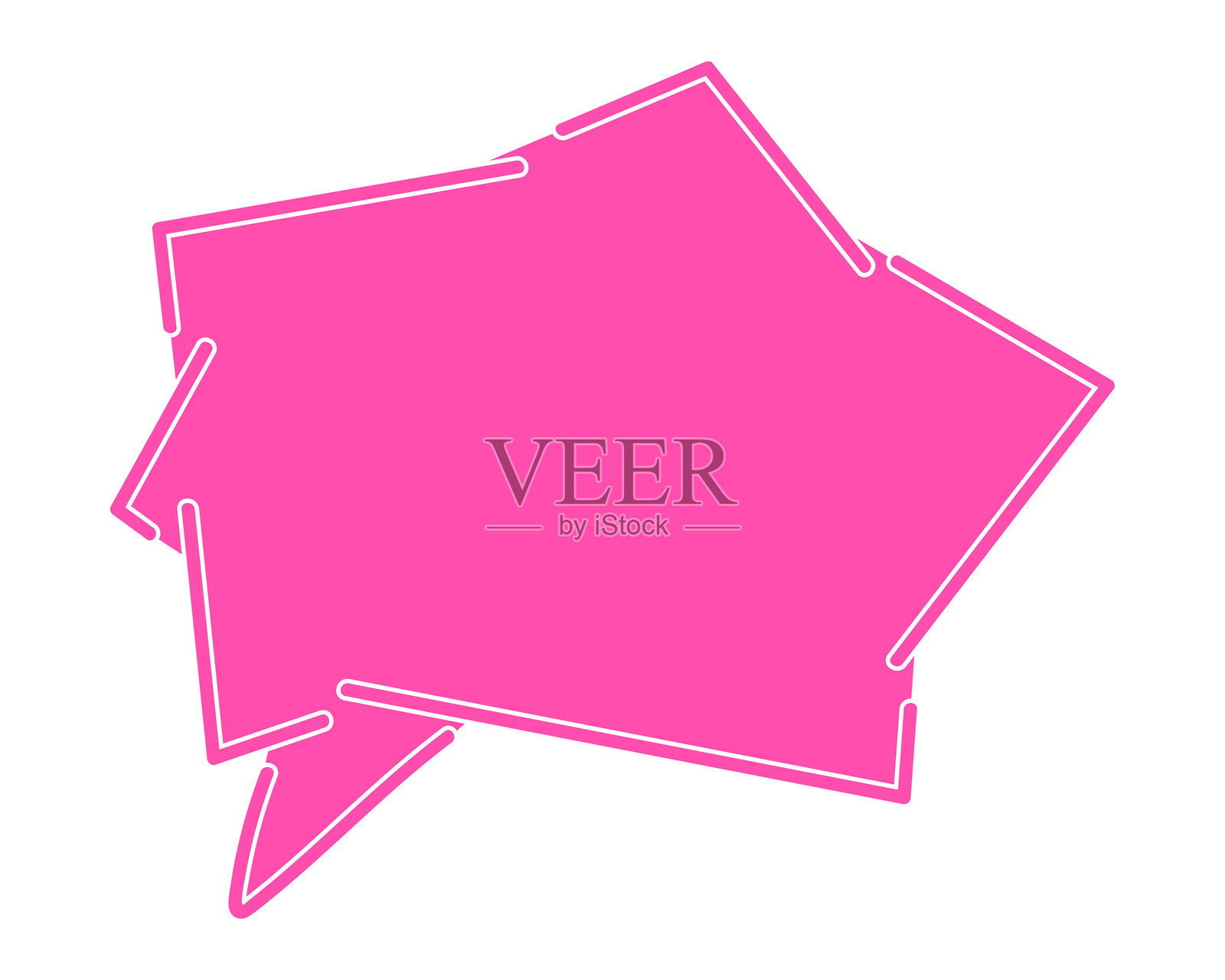 简单的彩色锯齿形对话气泡插画图片素材