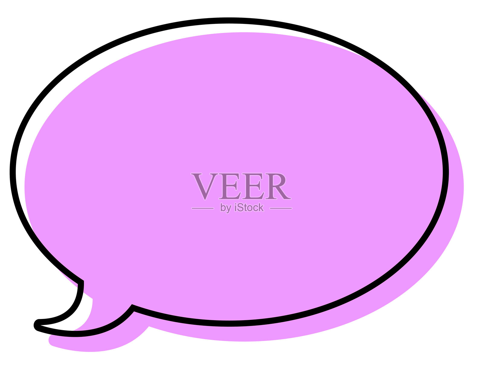 简单的圆形对话气泡，线条不对齐插画图片素材