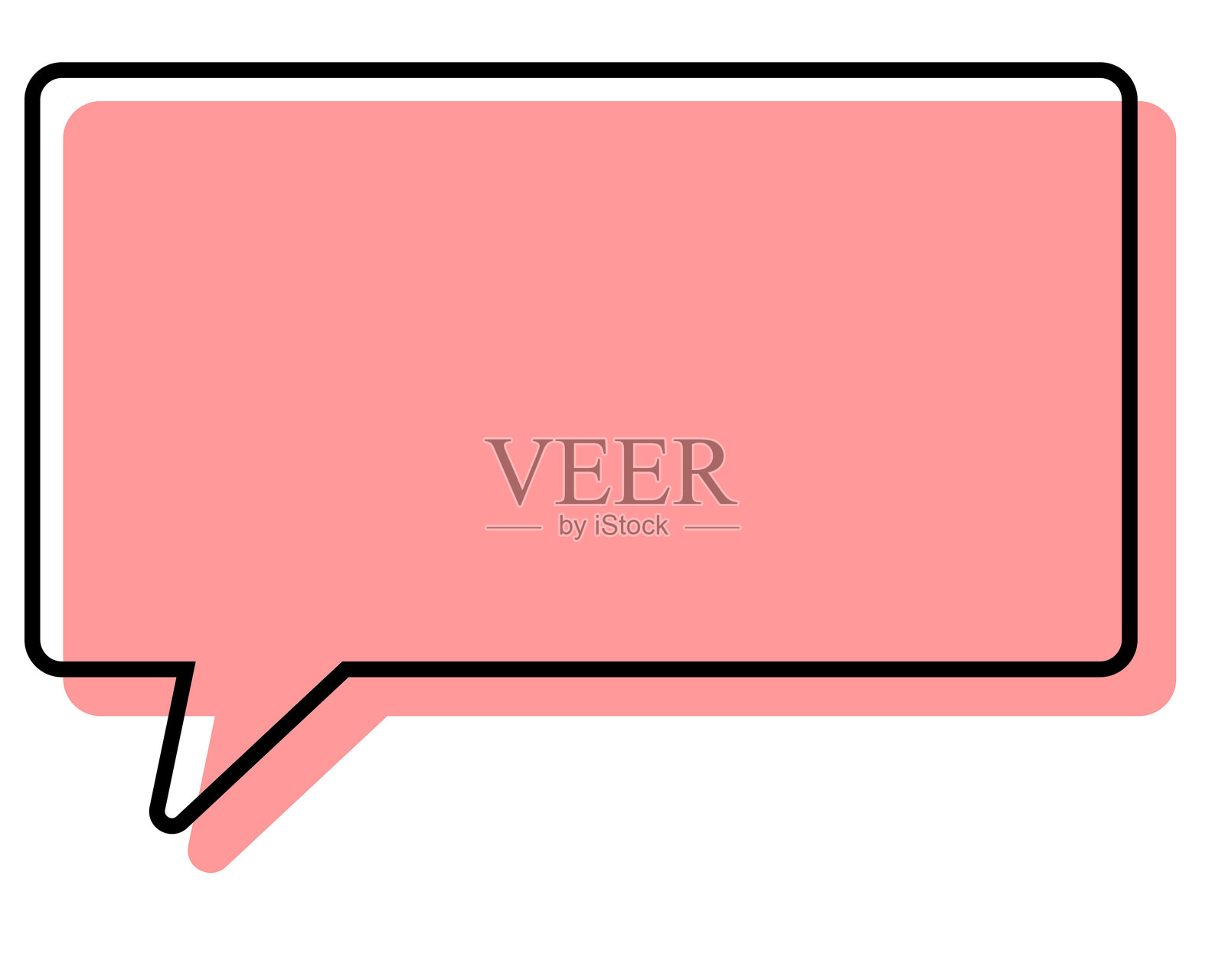 简单的对话气泡，线条不对齐 - 矩形插画图片素材