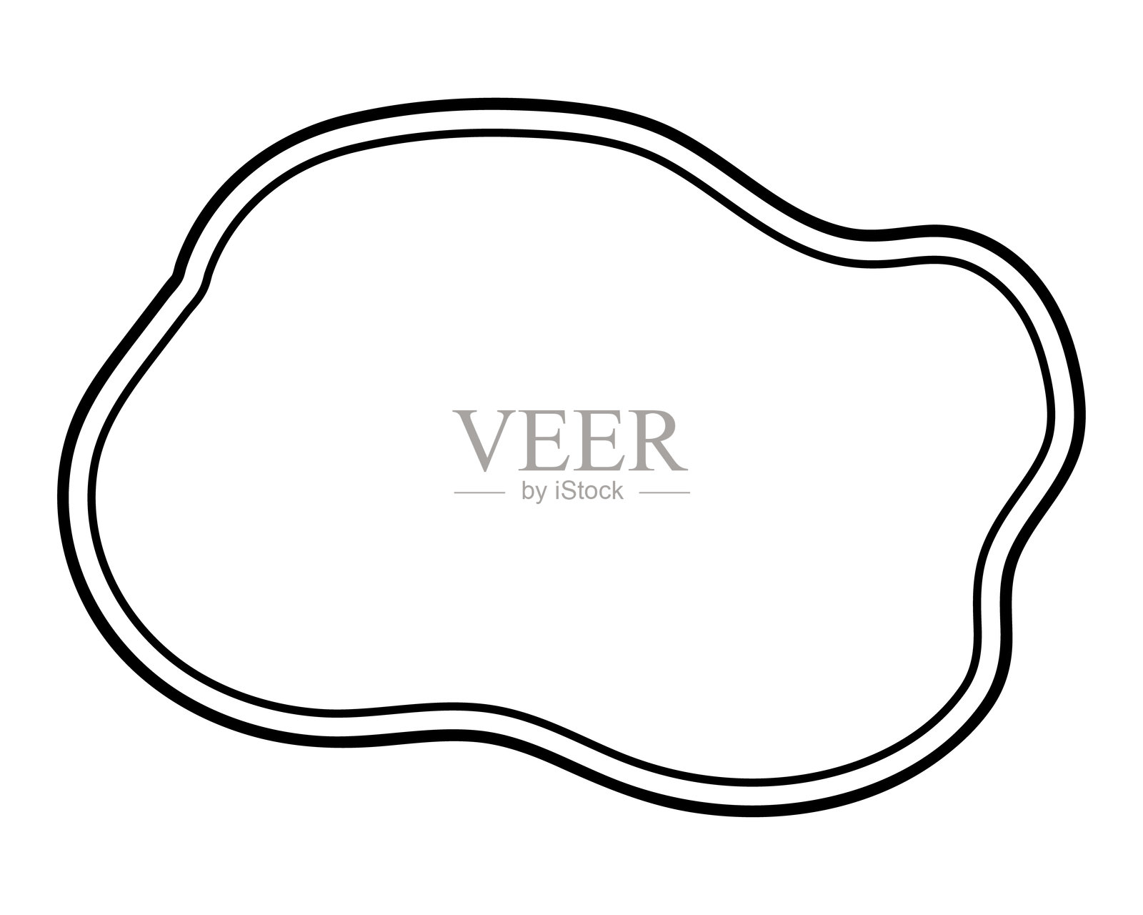 简单的双线标注 软线云形状插画图片素材