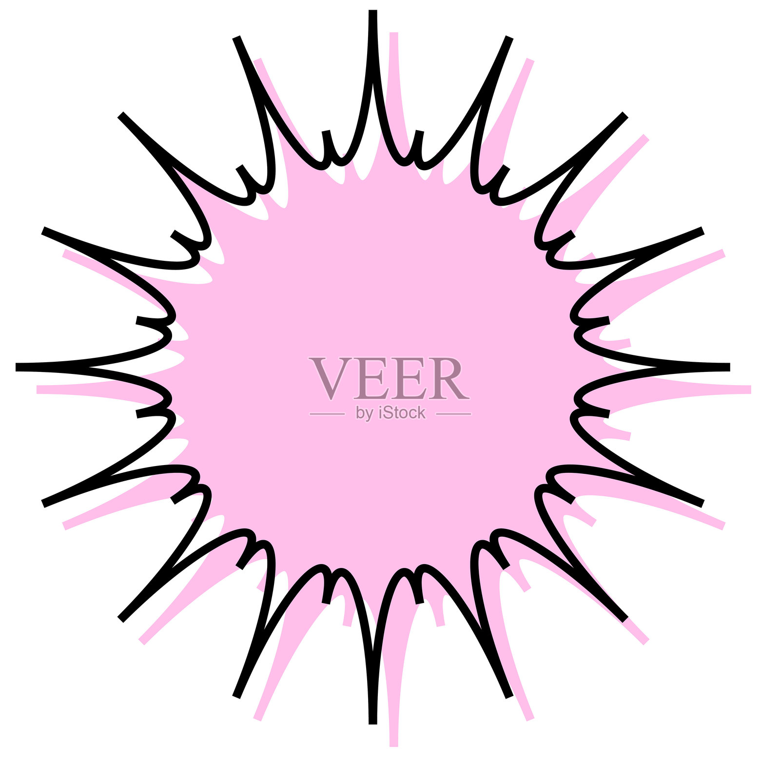 简单的、不对齐的对话框线条，锯齿形状插画图片素材