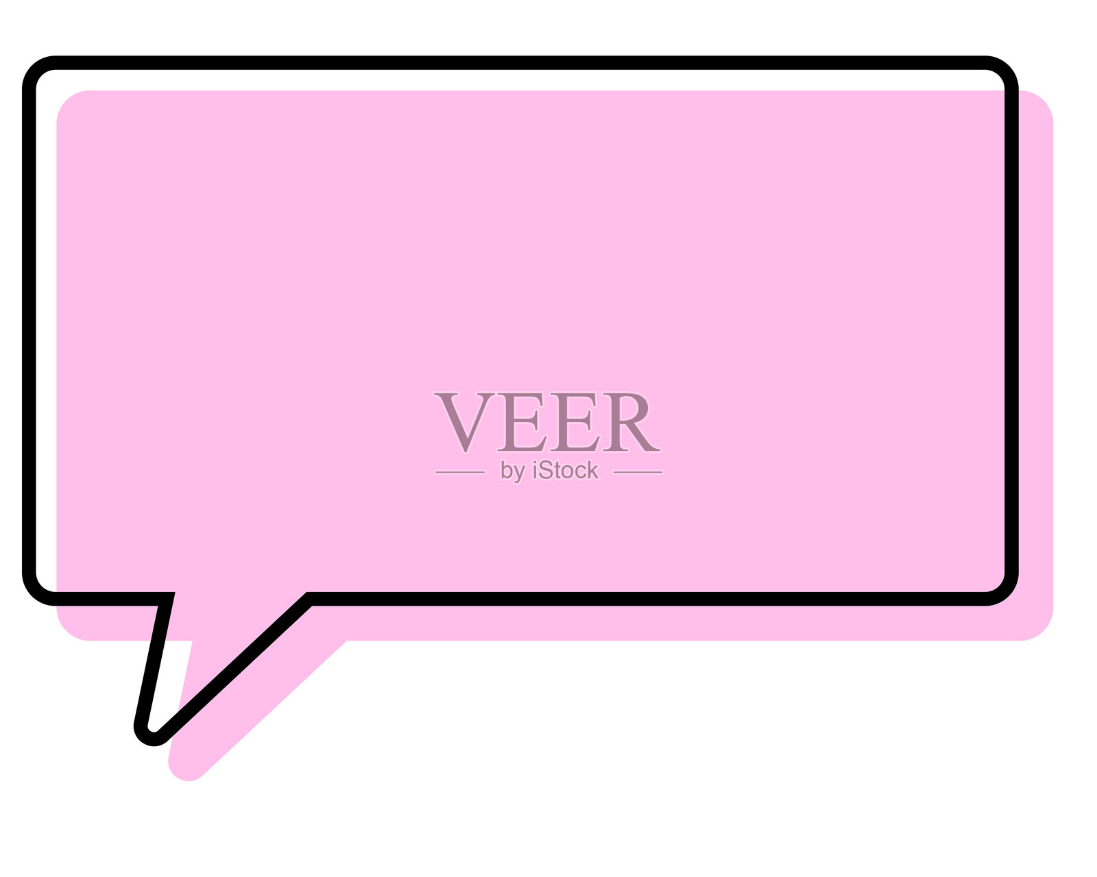 简单的对话气泡，线条不对齐 - 矩形插画图片素材