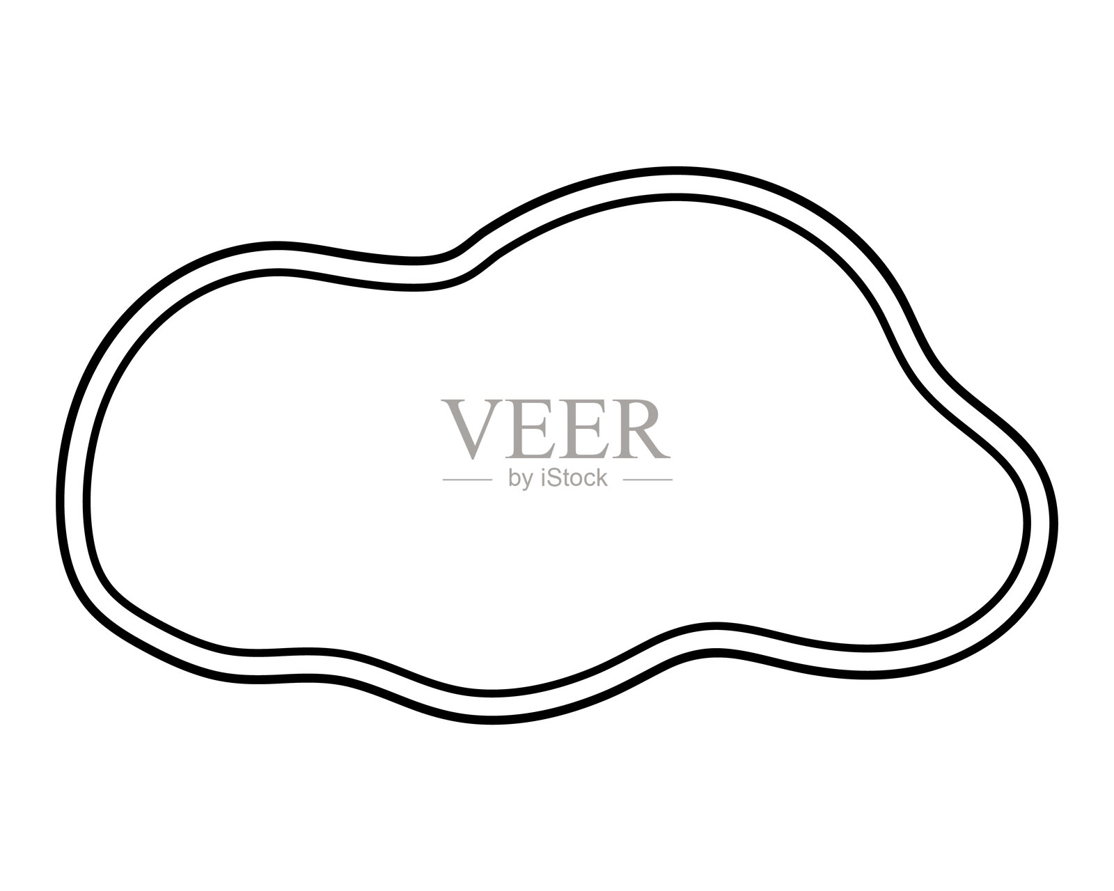 简单的双线标注 软线云形状插画图片素材