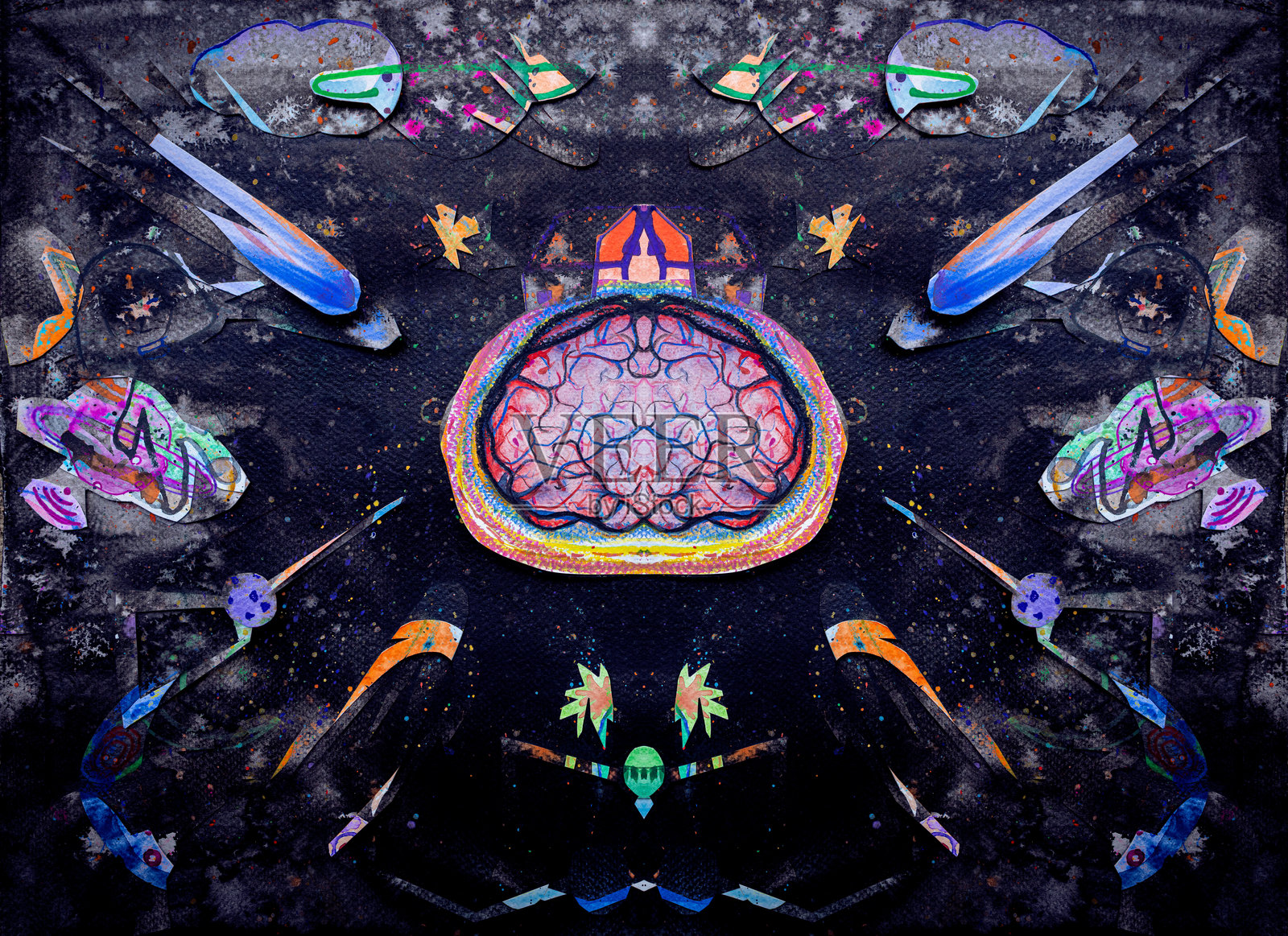 心灵作为宇宙的家园插画图片素材