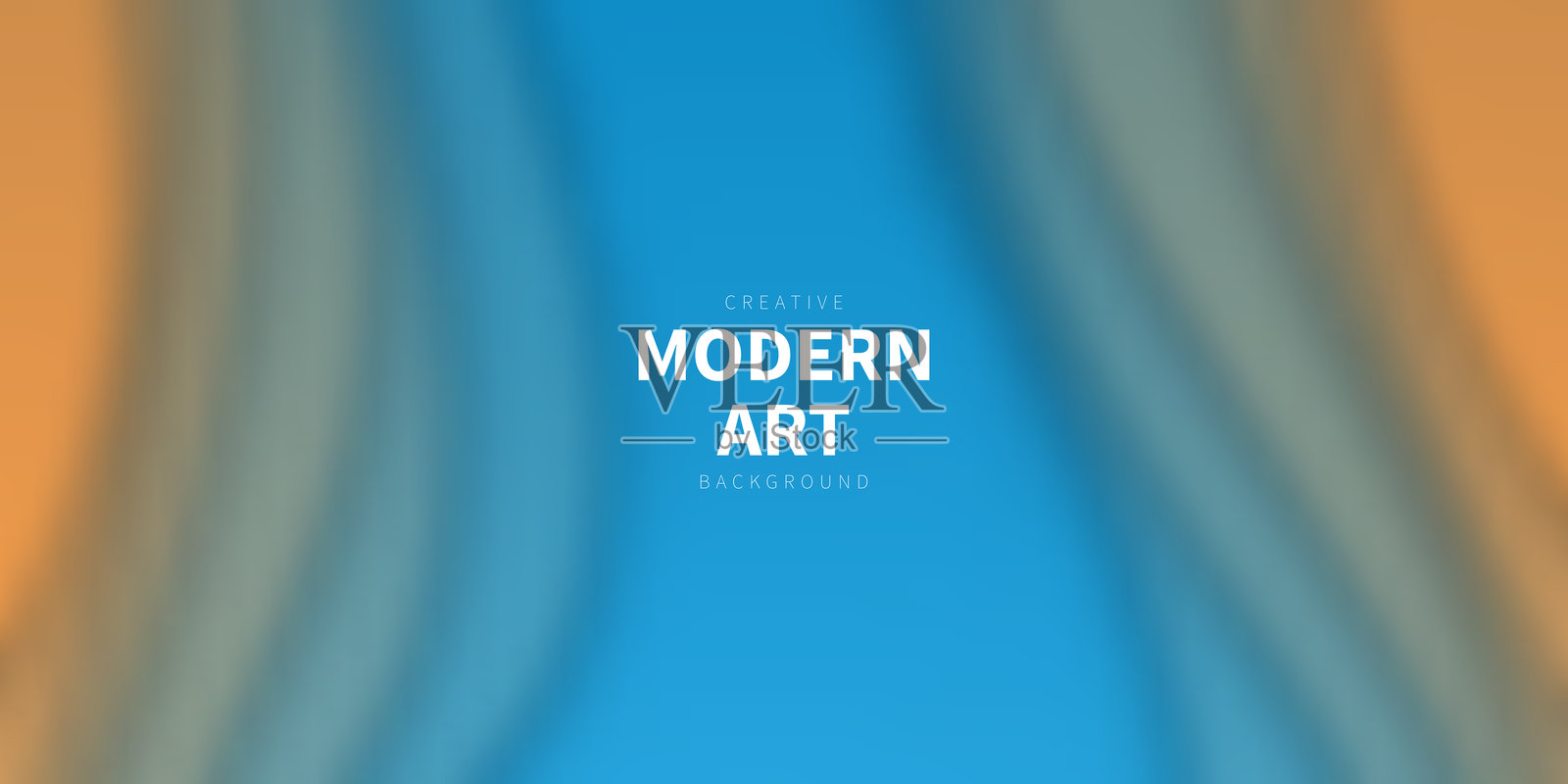 蓝色抽象背景，模糊的流动形状插画图片素材