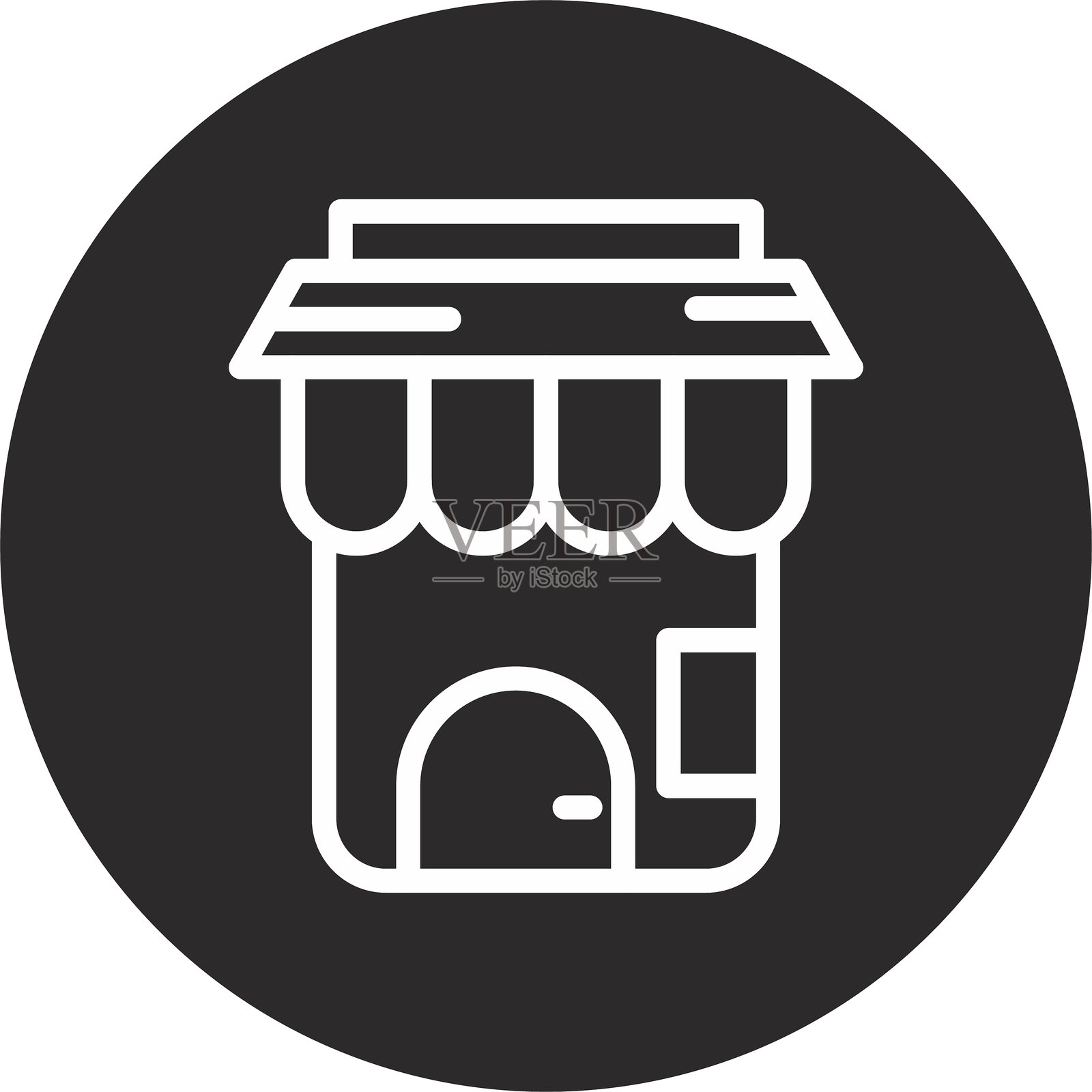 零售店倒置的黑色圆圈插画图片素材