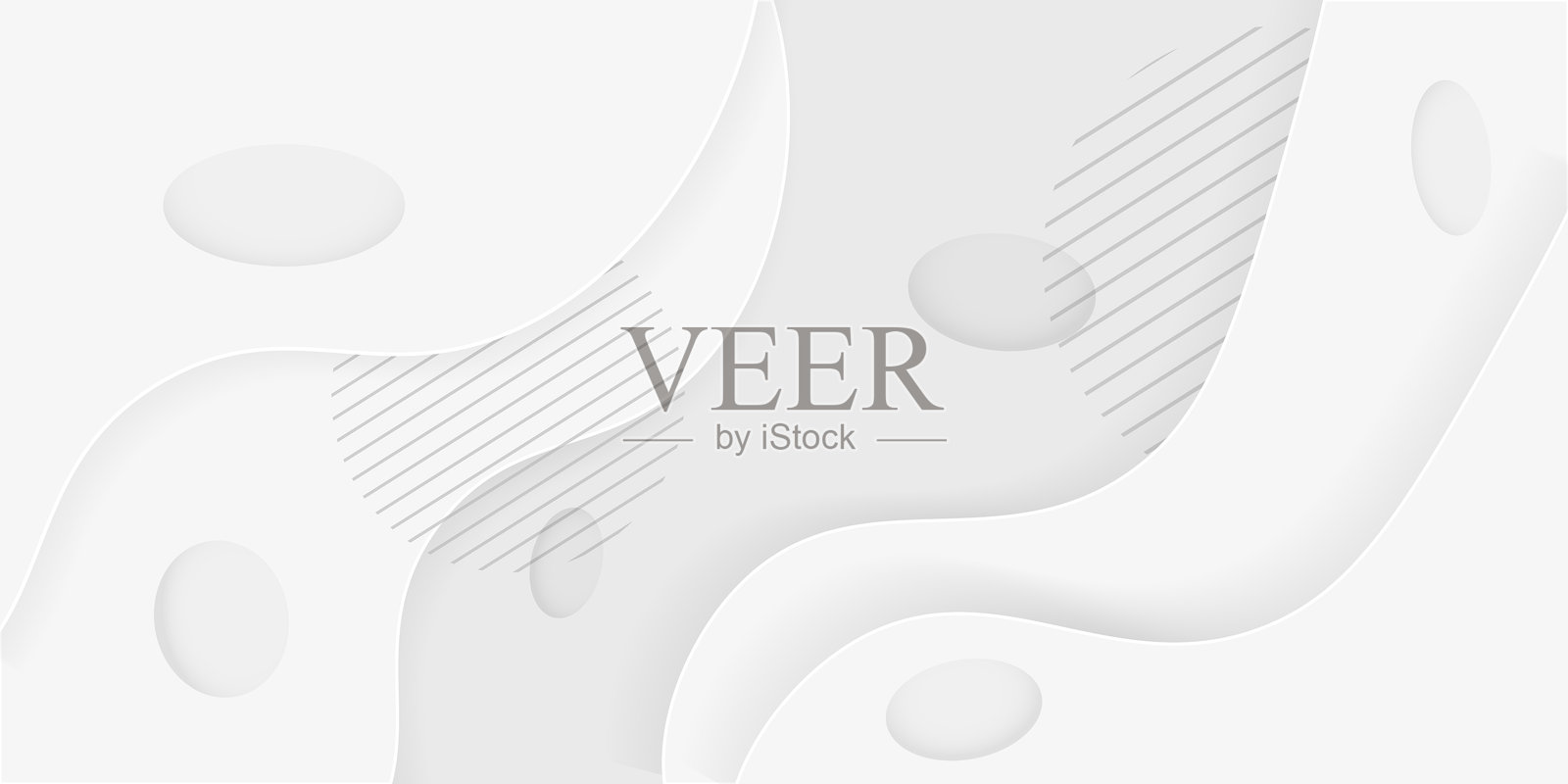 抽象的灰色波浪线装饰着椭圆形和线条背景，矢量插图设计插画图片素材