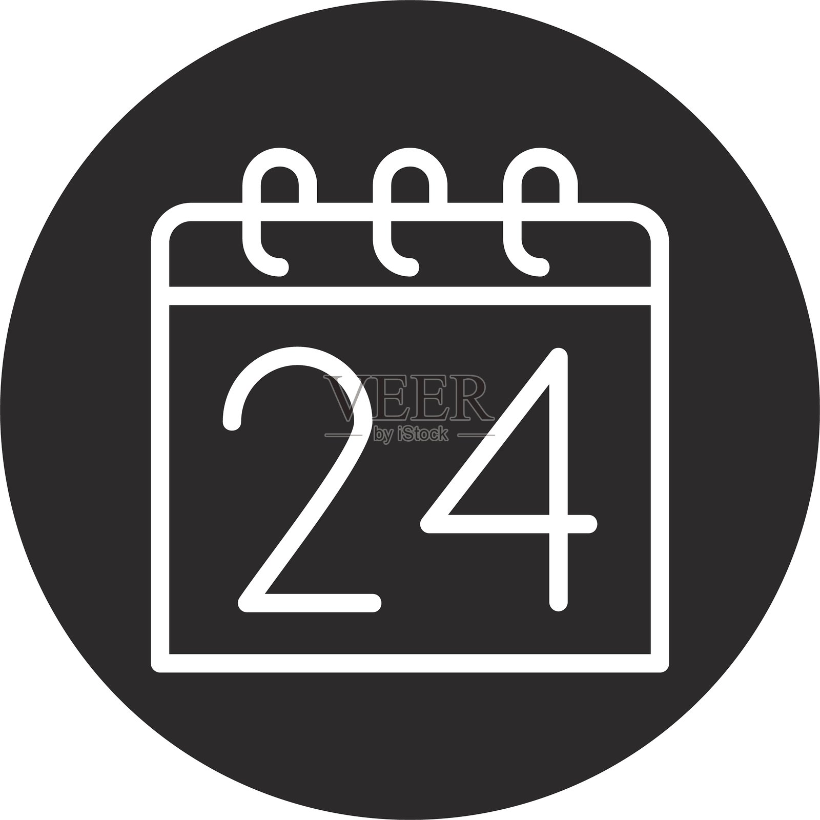 日期倒置黑色圆圈插画图片素材