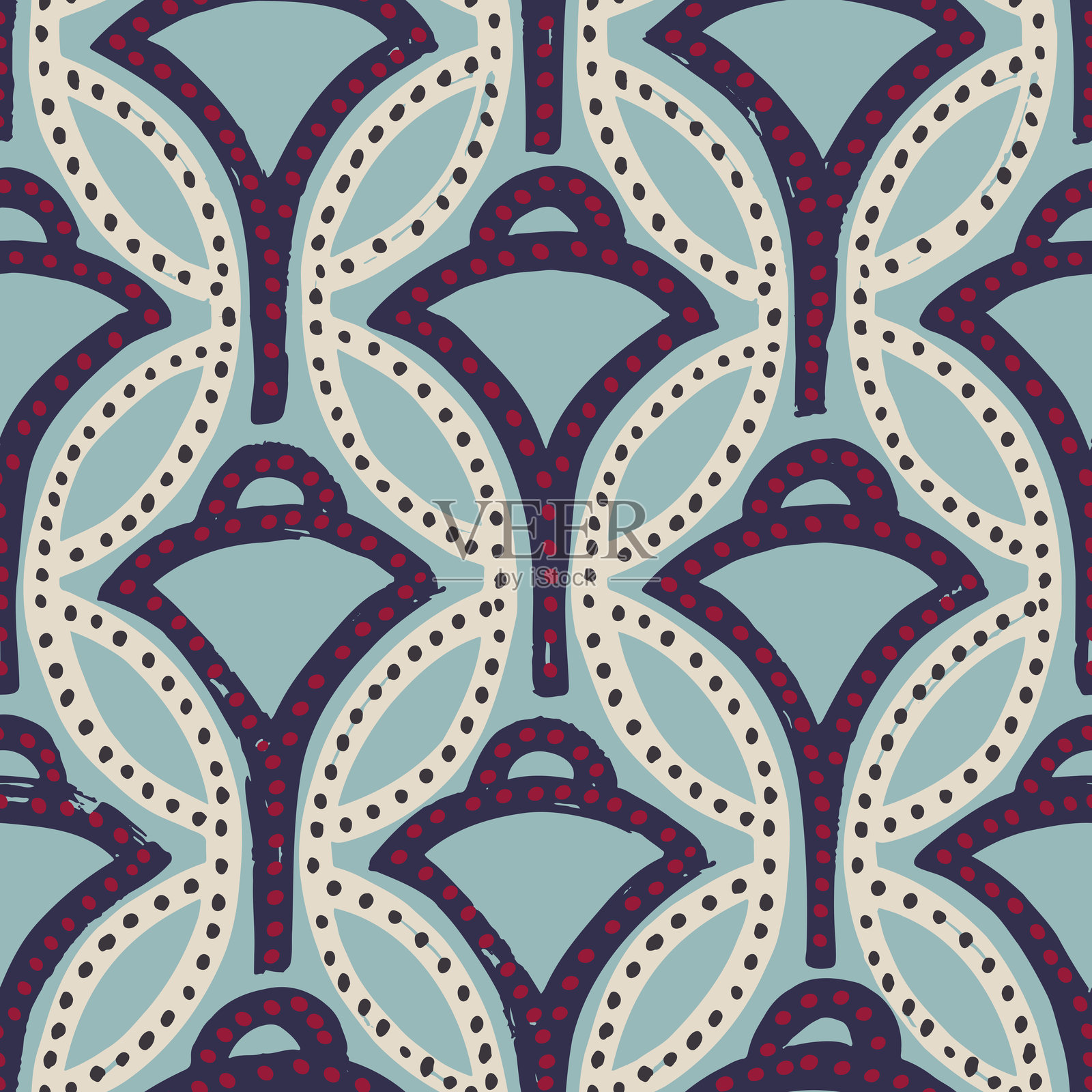 无缝的装饰艺术风格矢量图案插画图片素材