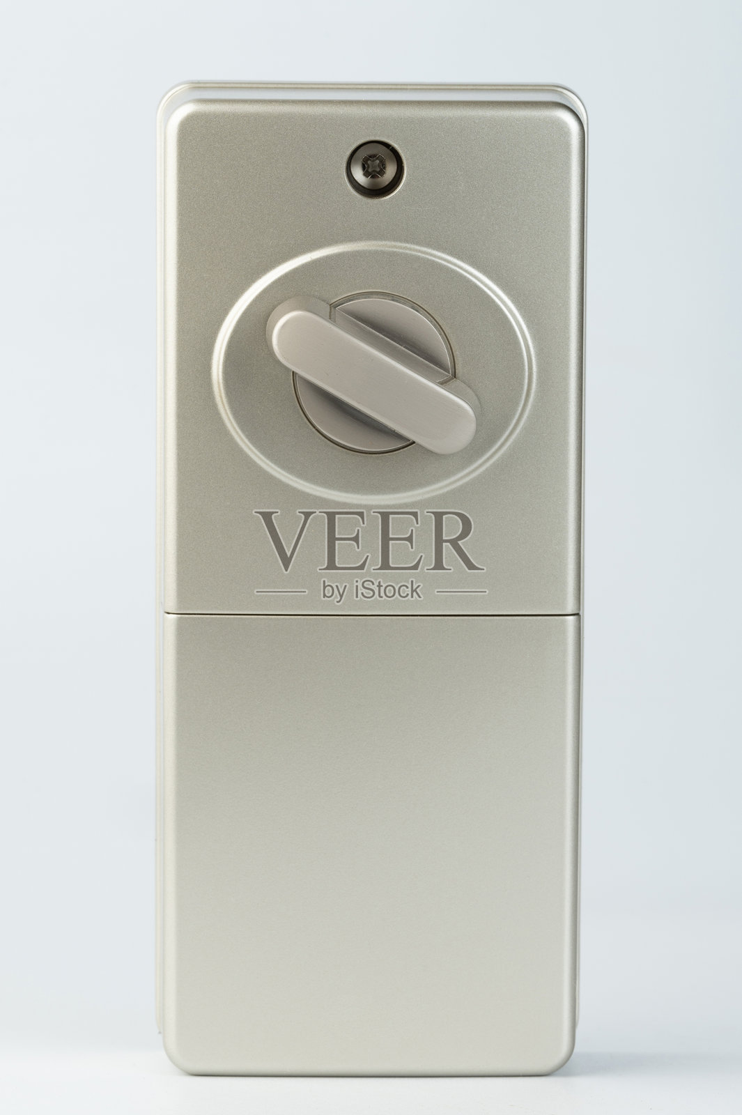 带锁旋钮的金属板照片摄影图片