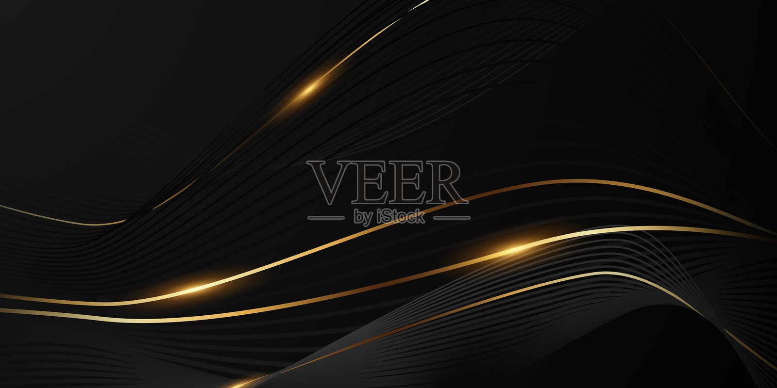 黑色背景与奢华金色效果。矢量插图插画图片素材