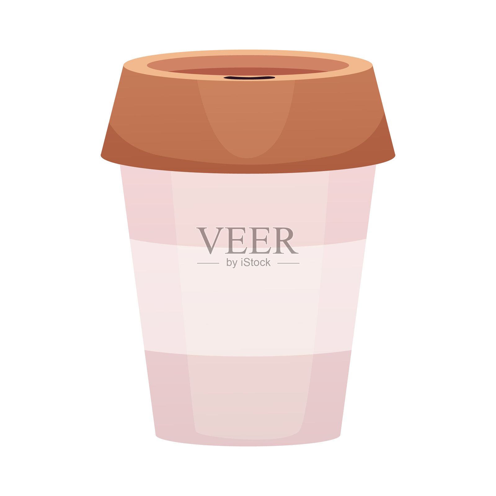 外带杯咖啡或茶矢量平面图标，带盖的纸质外带容器用于热饮，环保生活可重复使用的杯子插画图片素材