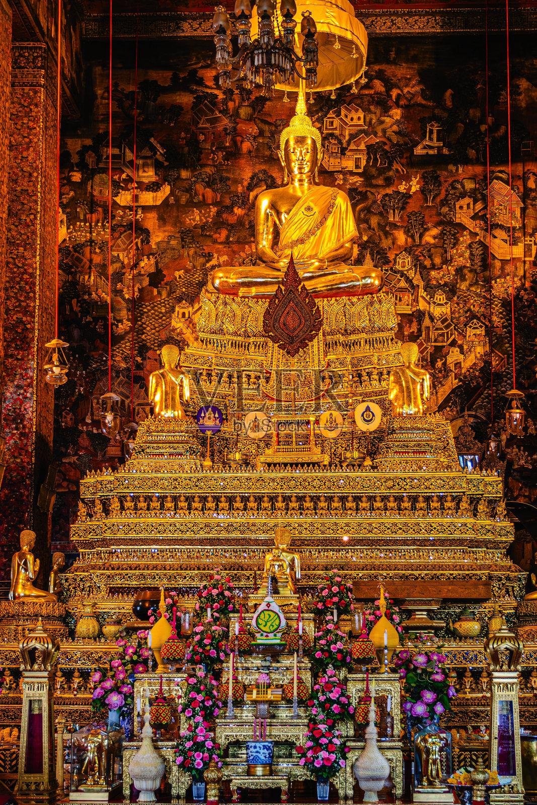 曼谷，泰国的卧佛寺。照片摄影图片