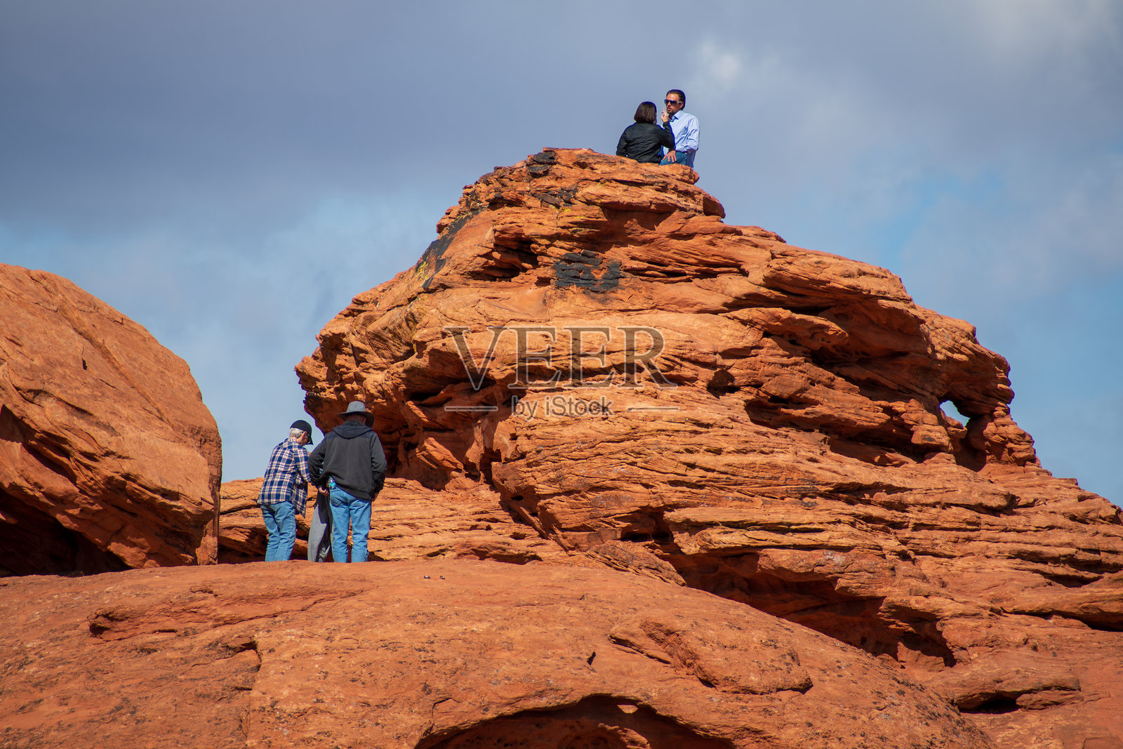 犹他州圣乔治的先锋公园游客照片摄影图片