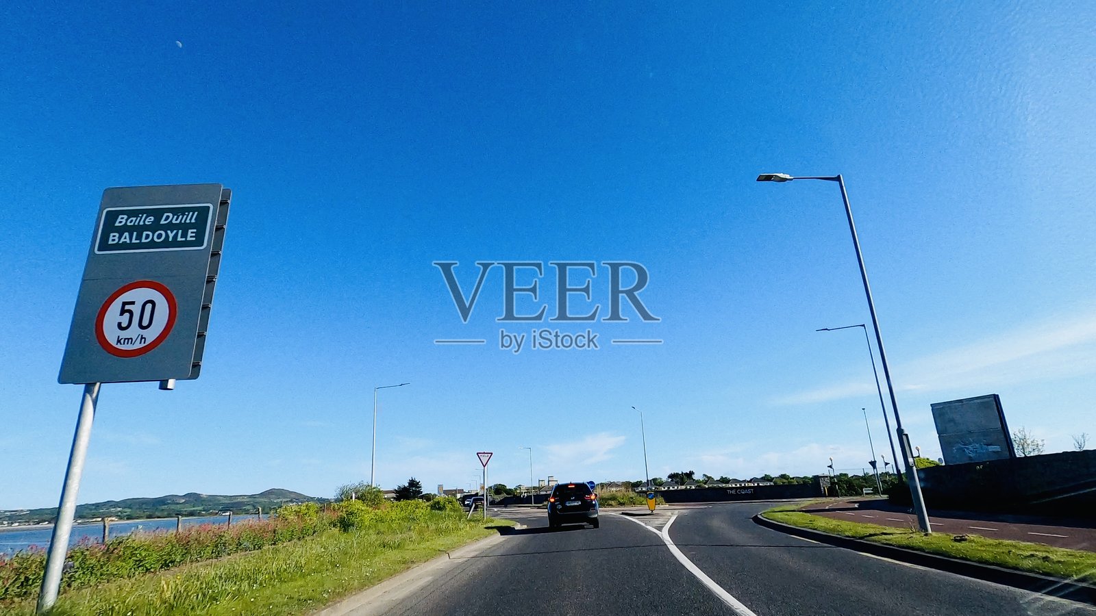 BALDOYLE 速度限制标志，限速50公里/小时。照片摄影图片