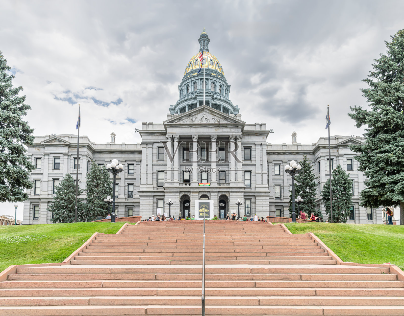 科罗拉多州议会大厦位于市民中心公园内照片摄影图片