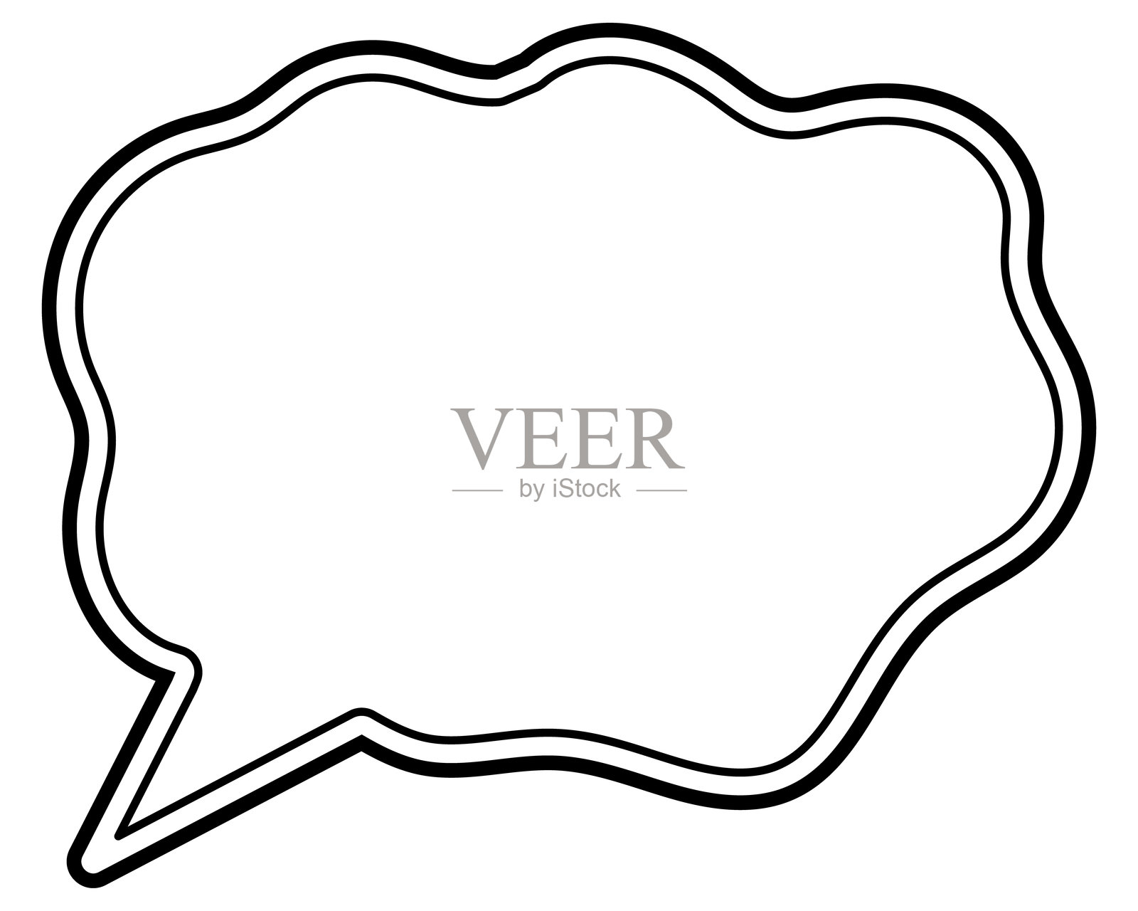 简单的双线标注 软线云形状插画图片素材