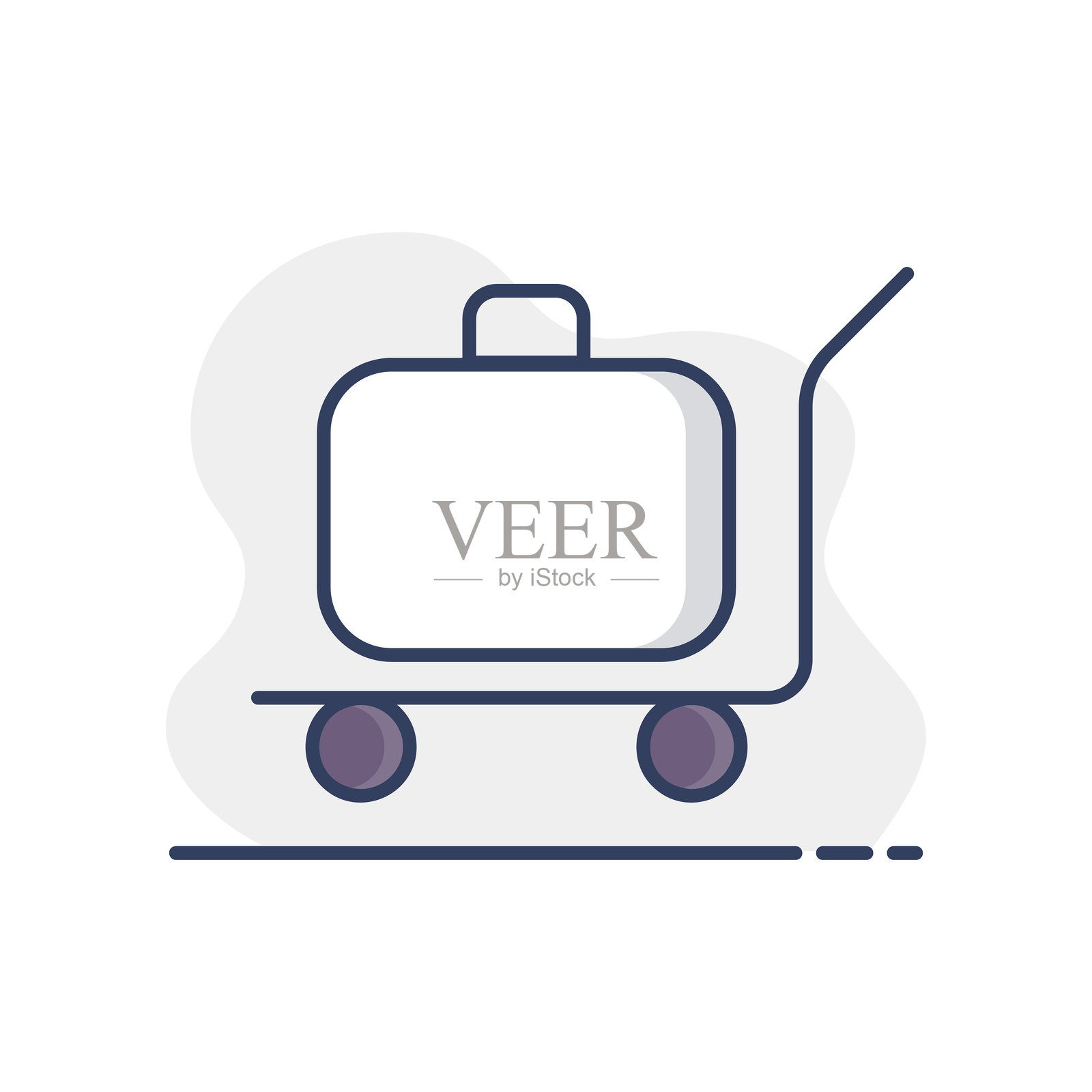 行李、行李箱、手推车上的行李矢量图标插画图片素材