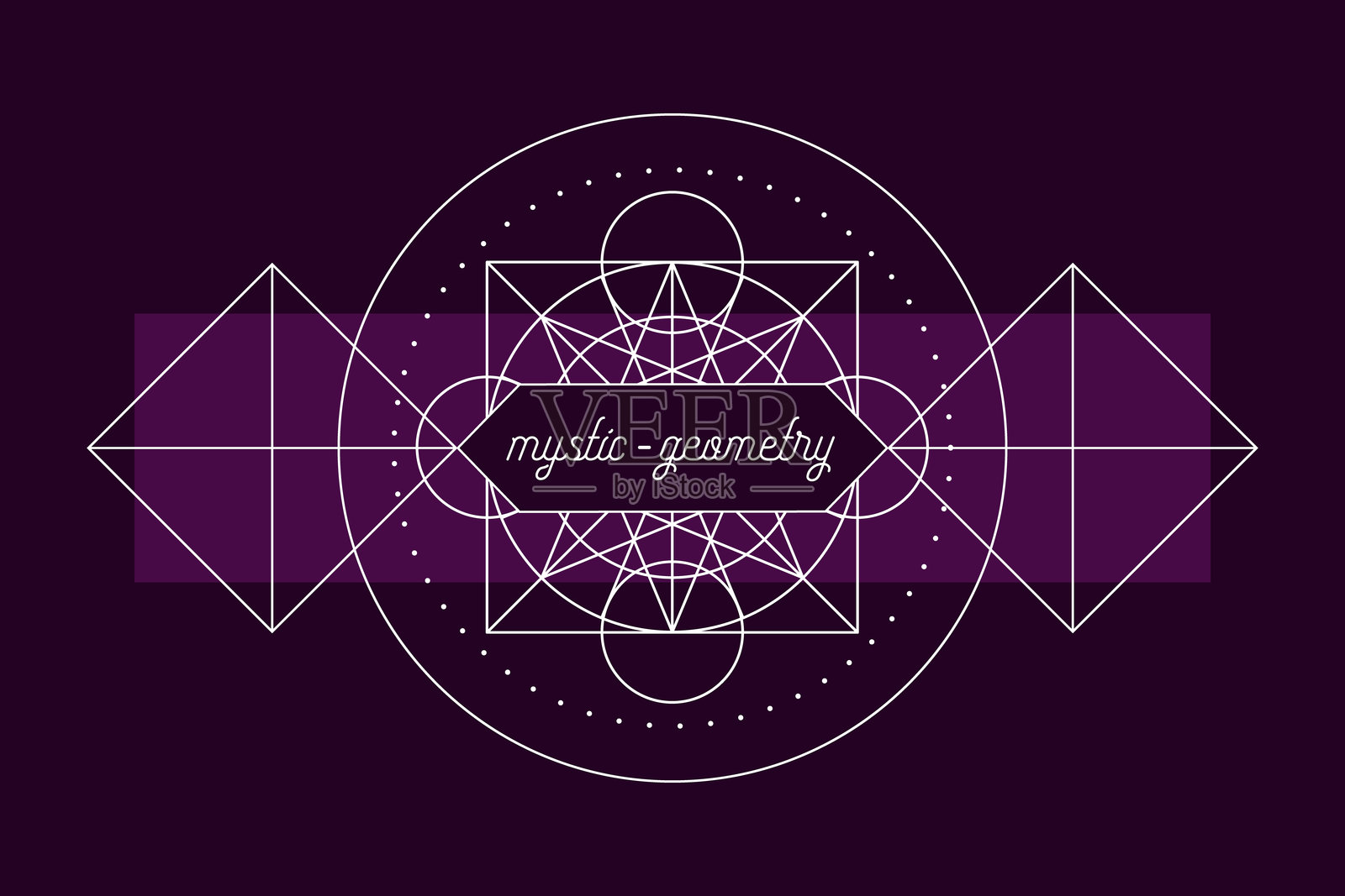 魔法线性几何标志矢量印刷模板插画图片素材