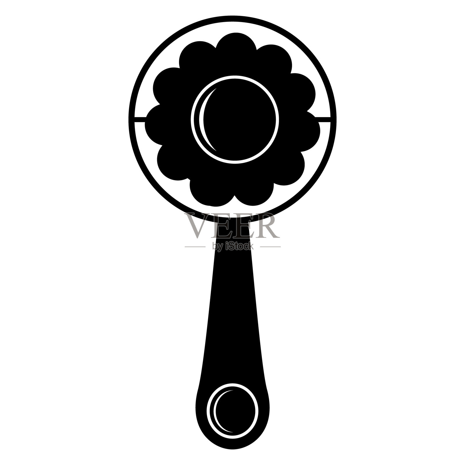 儿童摇铃玩具轮廓图标，模板插画图片素材