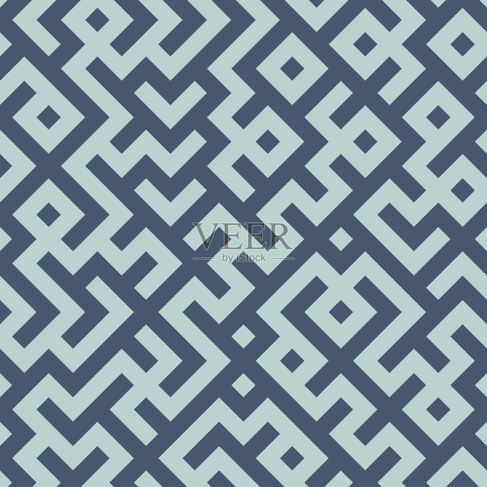 迷宫蓝色单色背景插画图片素材