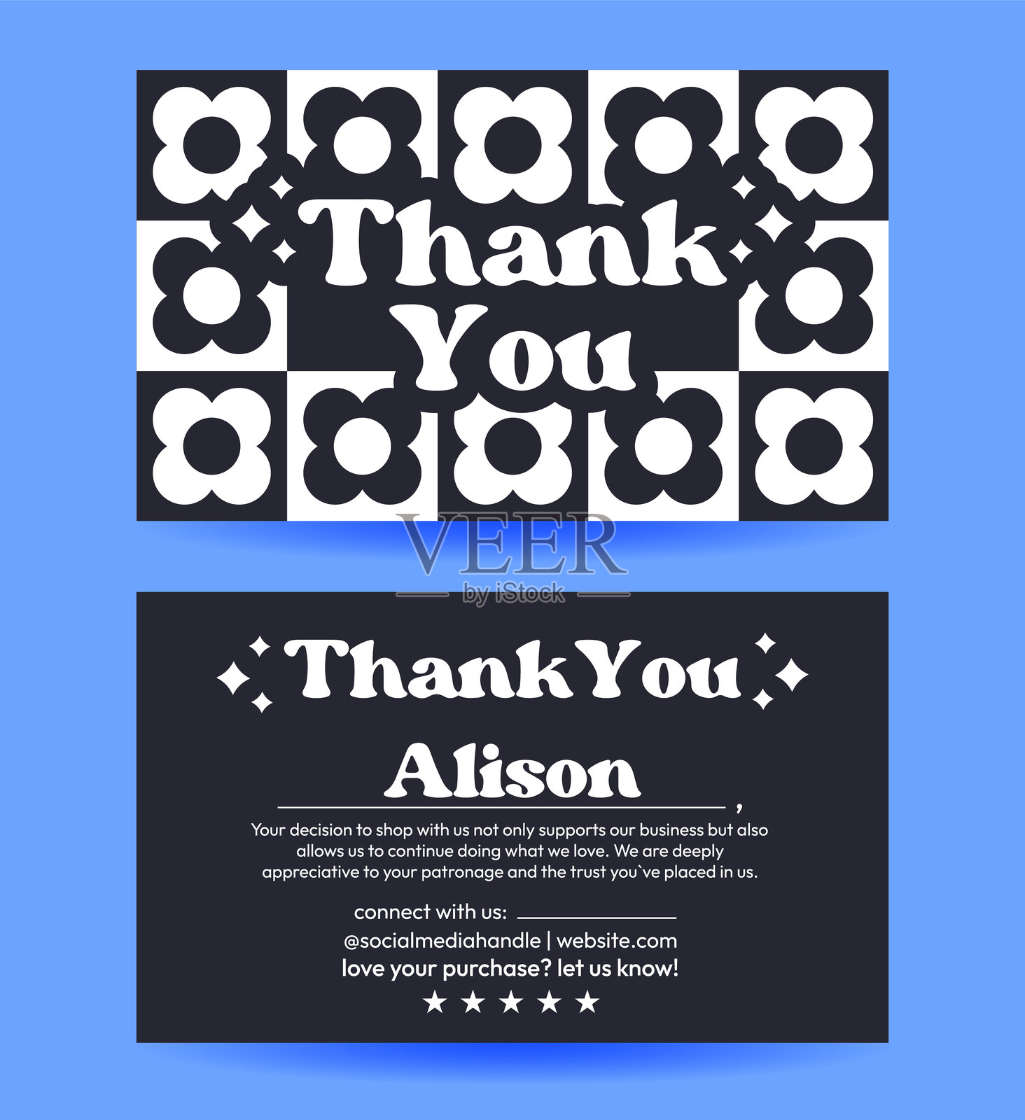 商务感谢卡设计矢量图插画图片素材