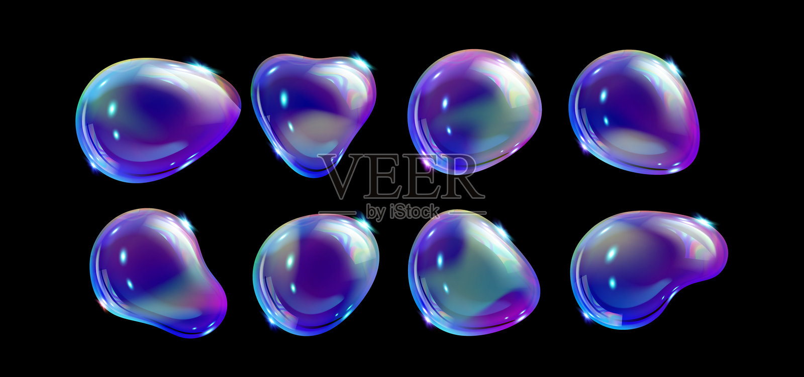 全息水滴系列插画图片素材