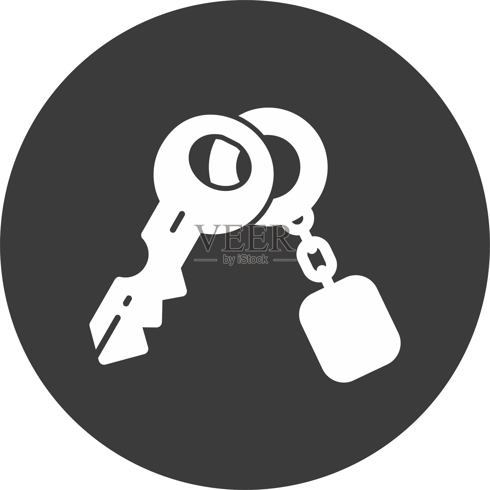 钥匙链图标圆形符号插画图片素材