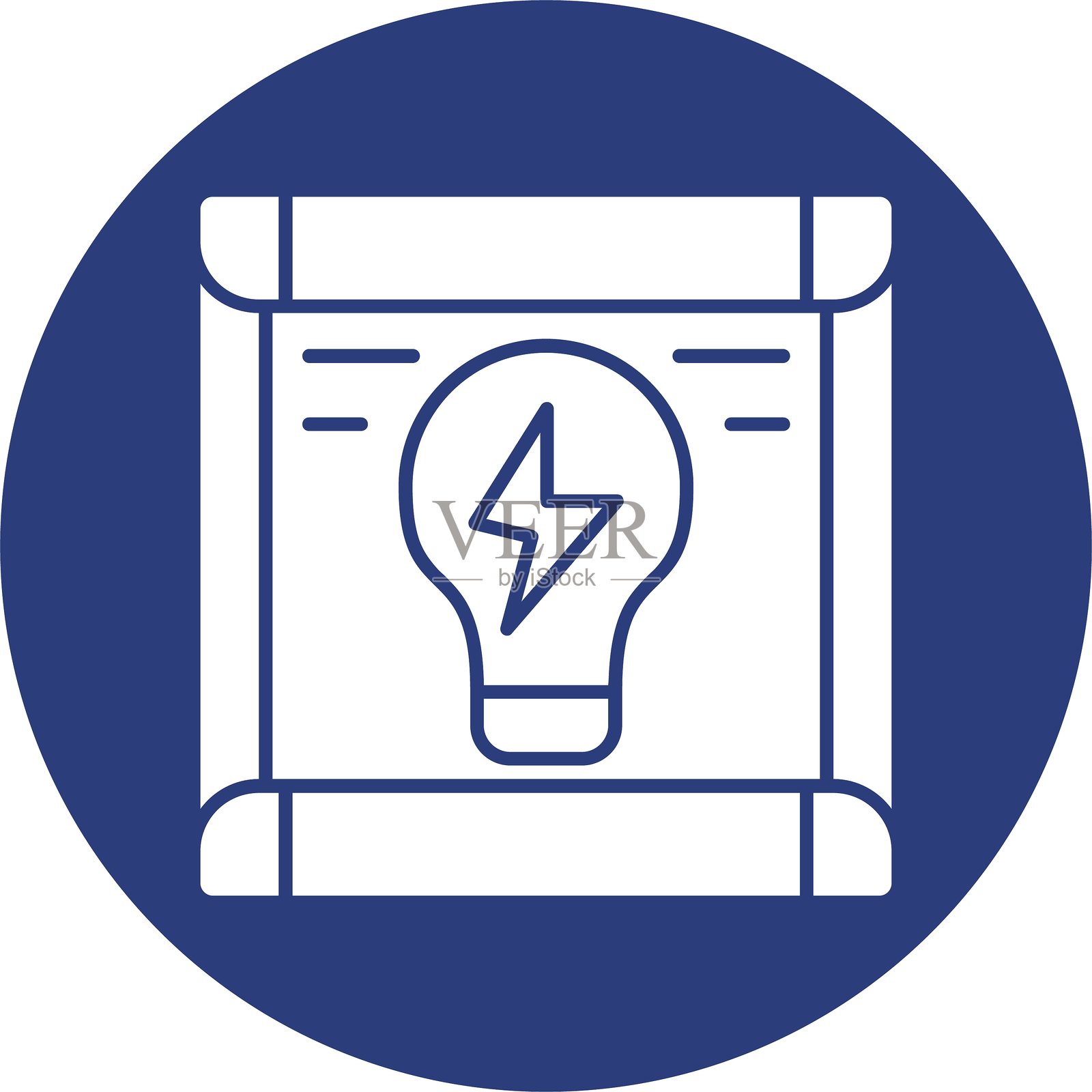 电气工程图标圆形符号插画图片素材